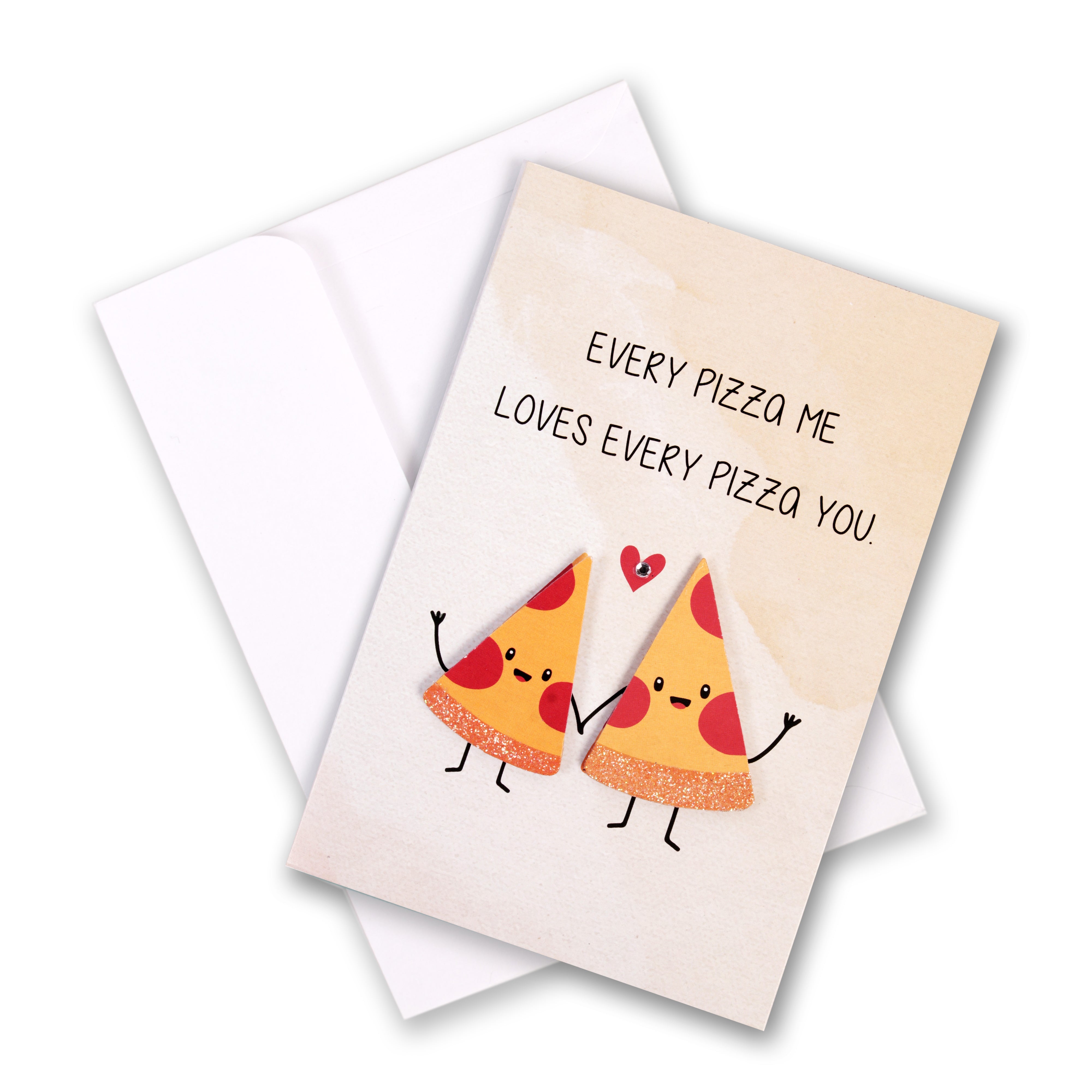 Mother's day Card And Envelop Every pizza me Love every pizza you 4 x 6inch 1pc