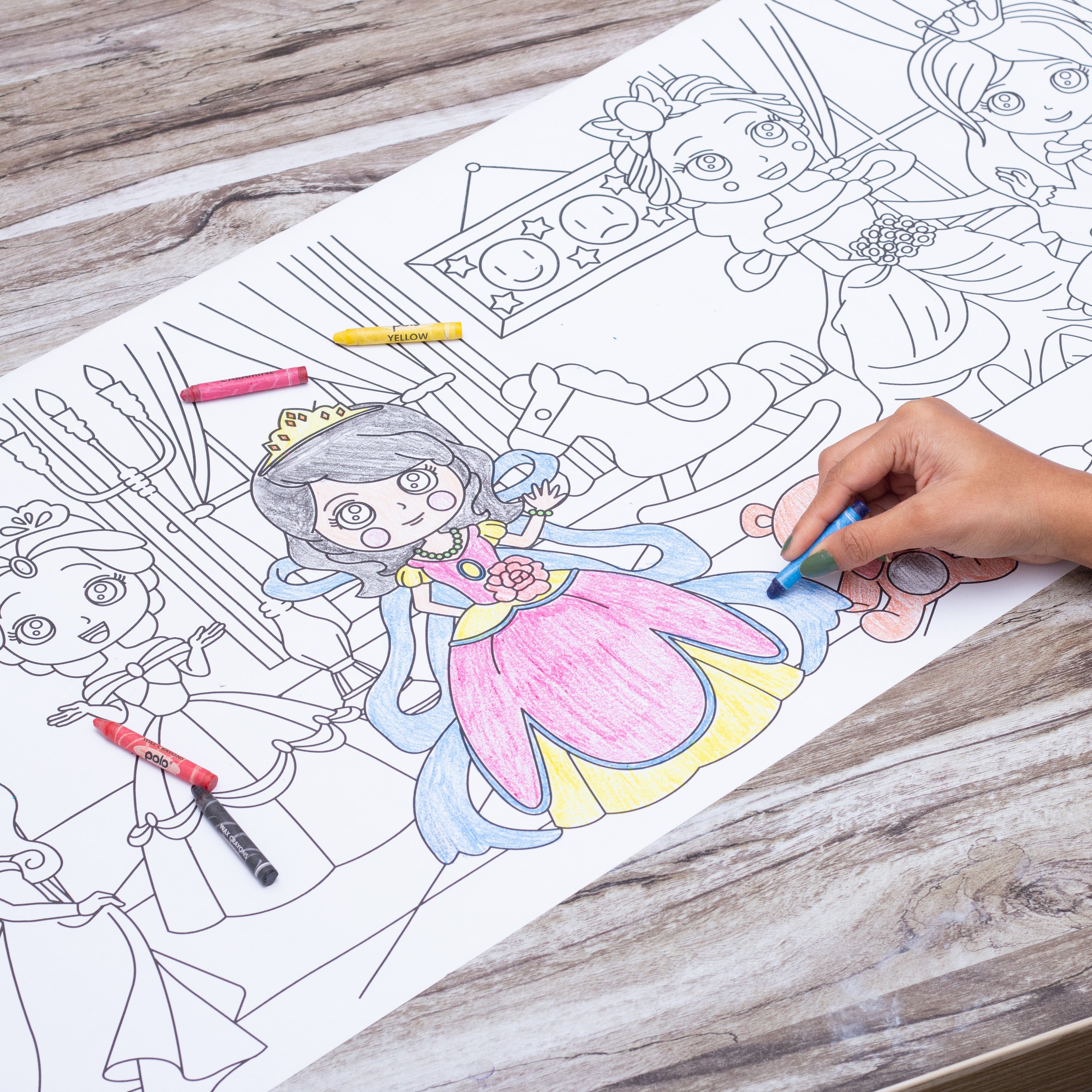 Repositionable Creative Colouring Paper Roll Princess 3mtr X W38cm 1 BOX