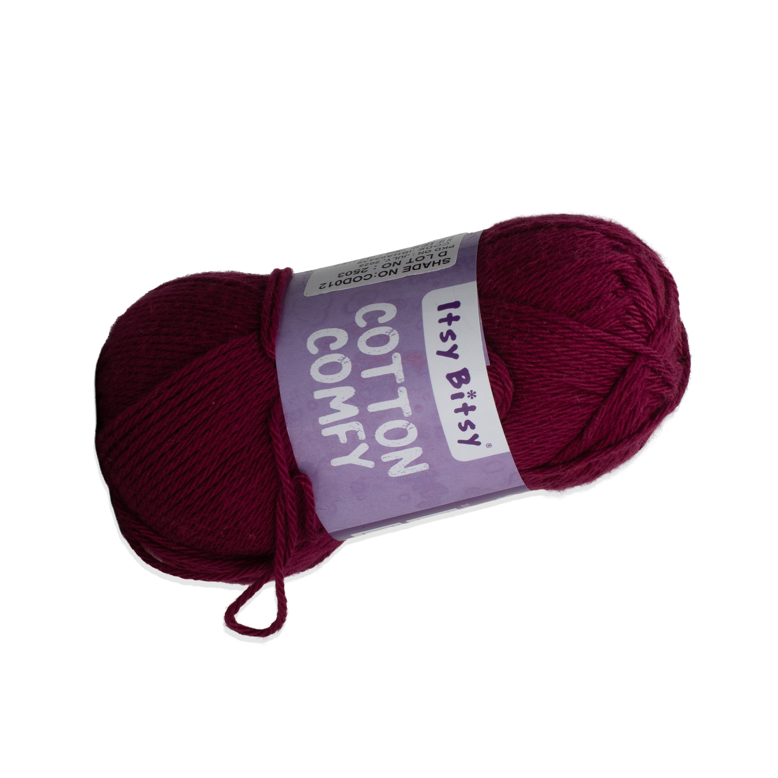 Cotton Comfy Knitting/Crochet Yarn 100% Cotton Dusty Cherry 169m 100g