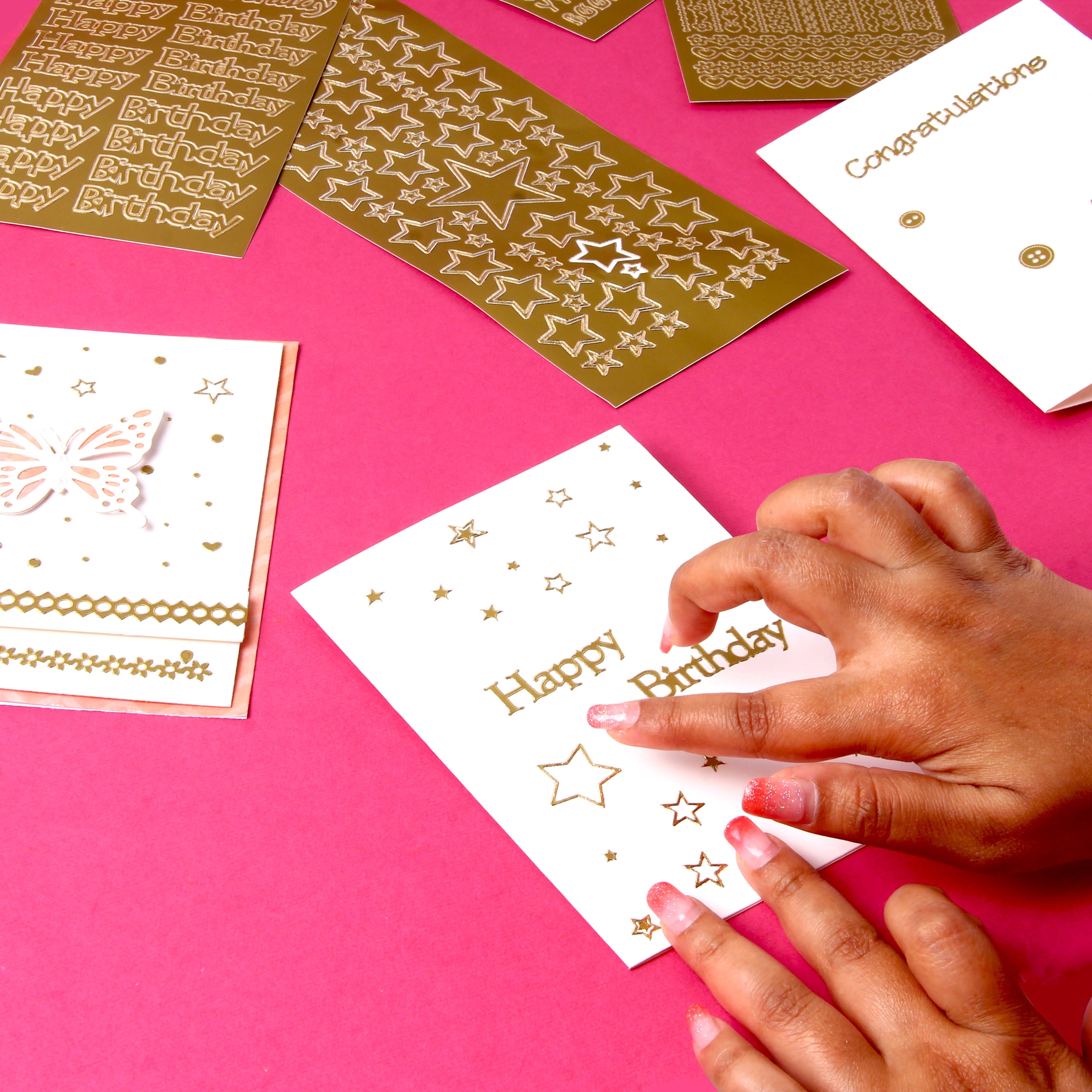 Foil Peel Off Sticker Capital Letters Golden 10 X 23cm 1Sheet