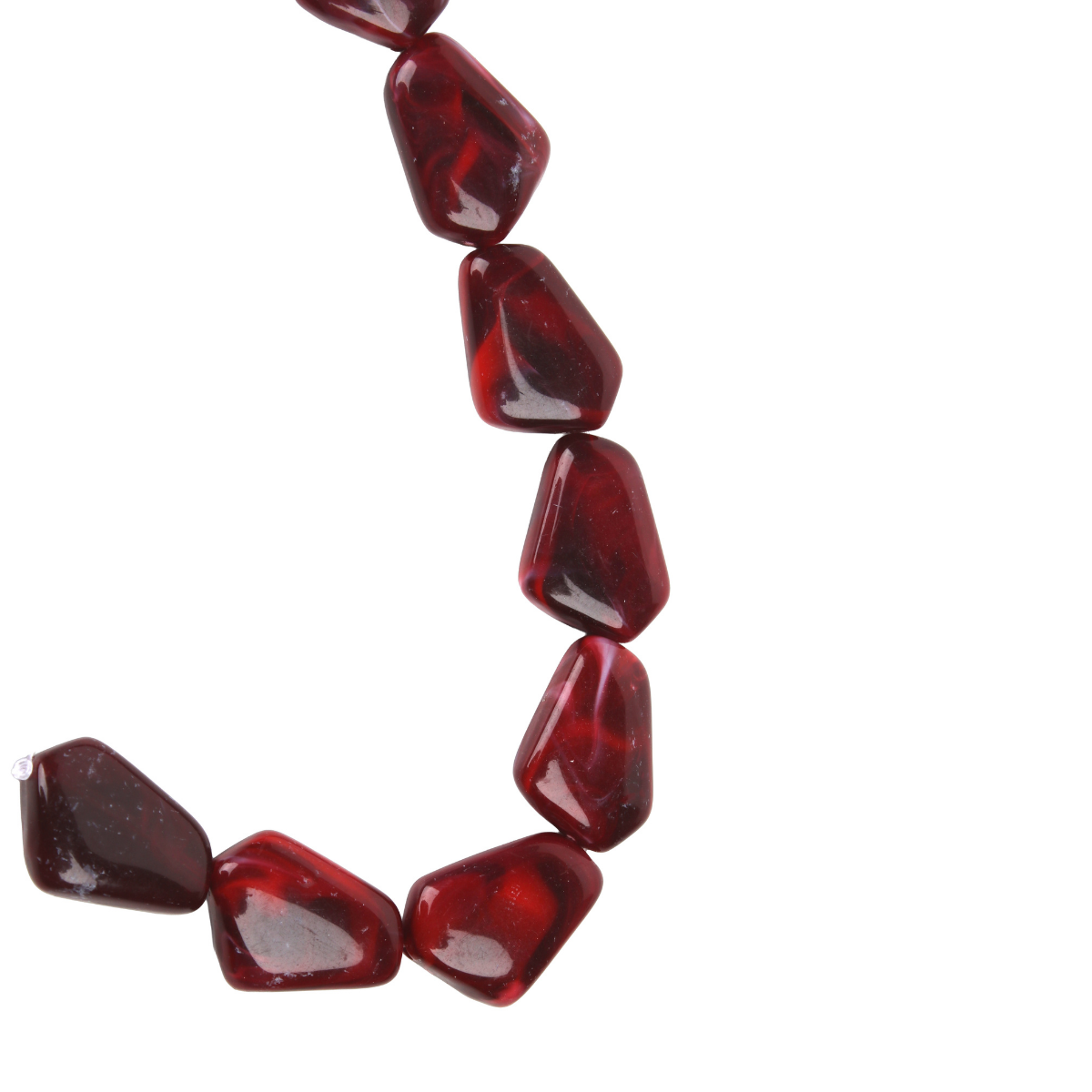 Designer Acrylic Art Beads Garnet Red 9 Beads 1 String