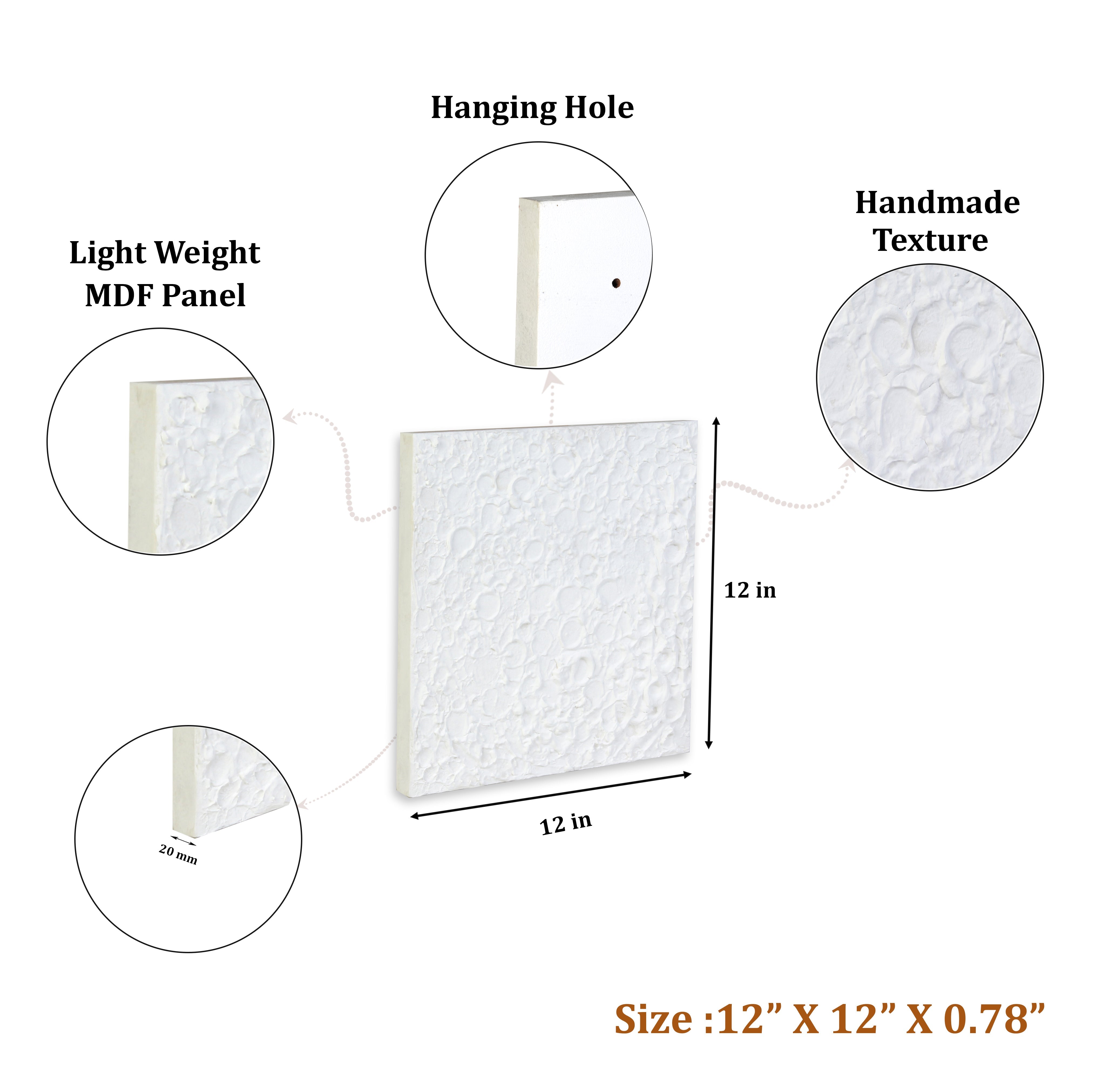 Wall Decor Moon Surface Approx H12 X L12 X D0.78inch 1pc