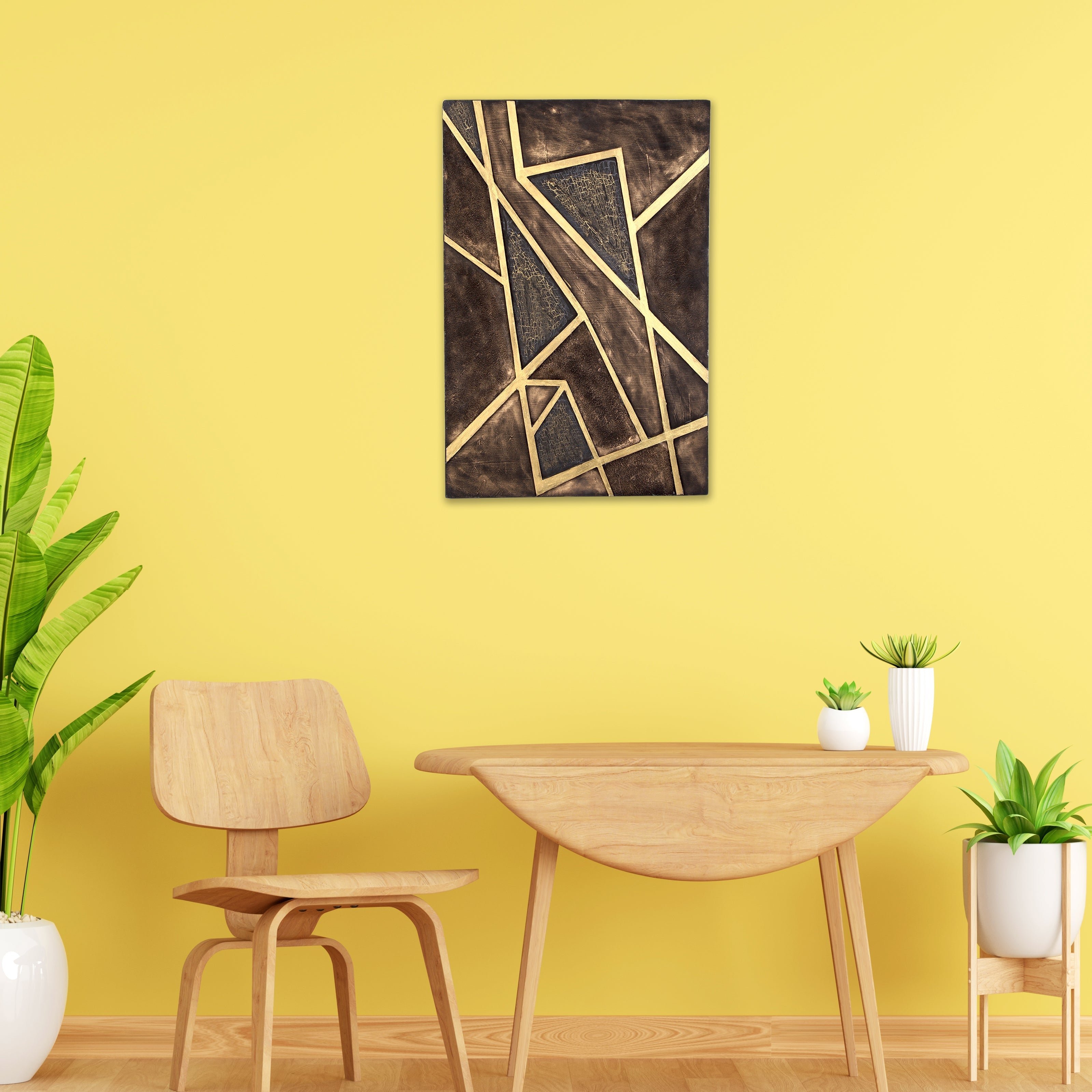 Wall Decor Geometric Metallic Angular Spectacle Approx H18 X L12 X D0.78inch 1pc
