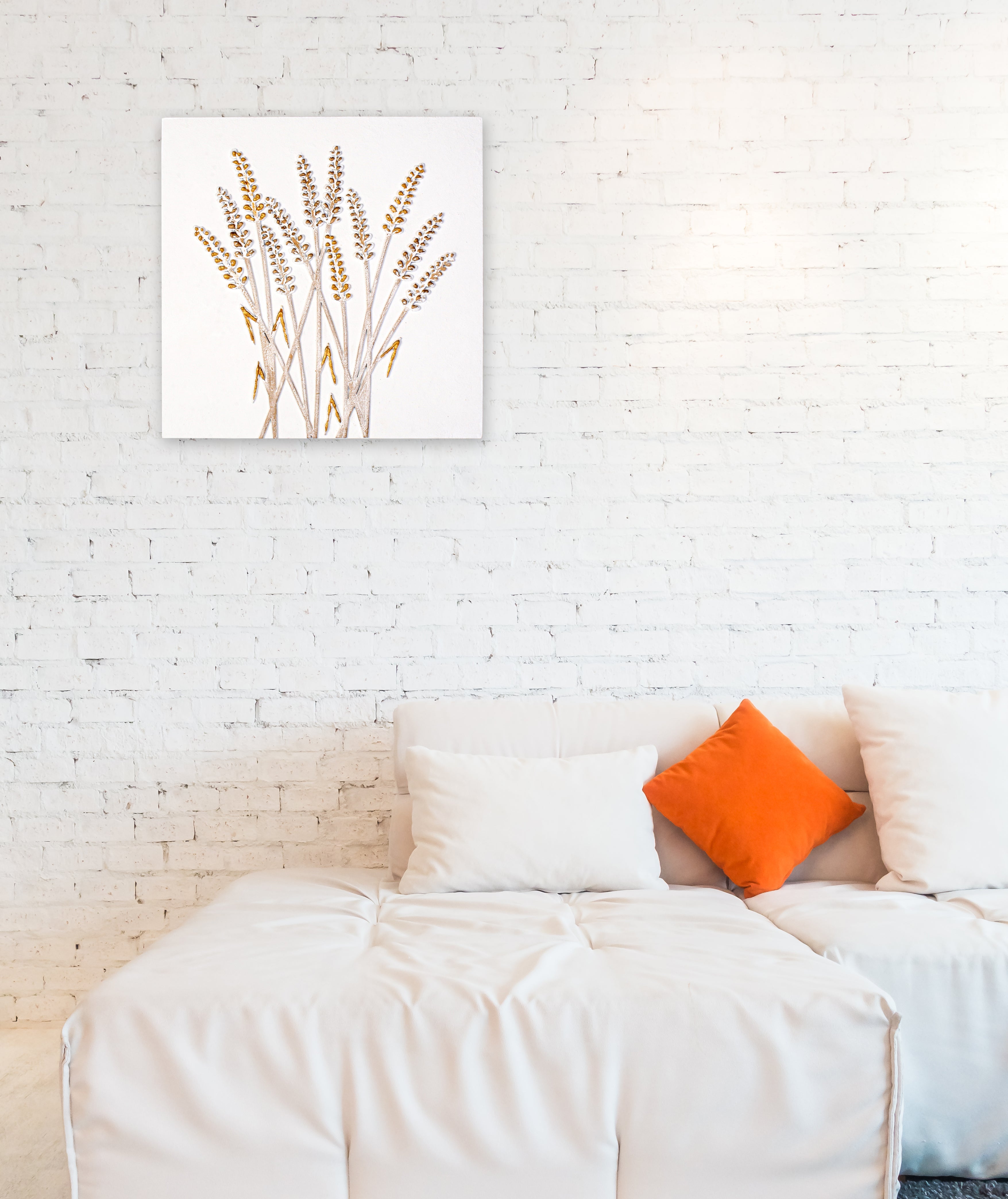 Wall Decor 3D Metallic Corn Field Approx H12 X L12 X D0.78inch
