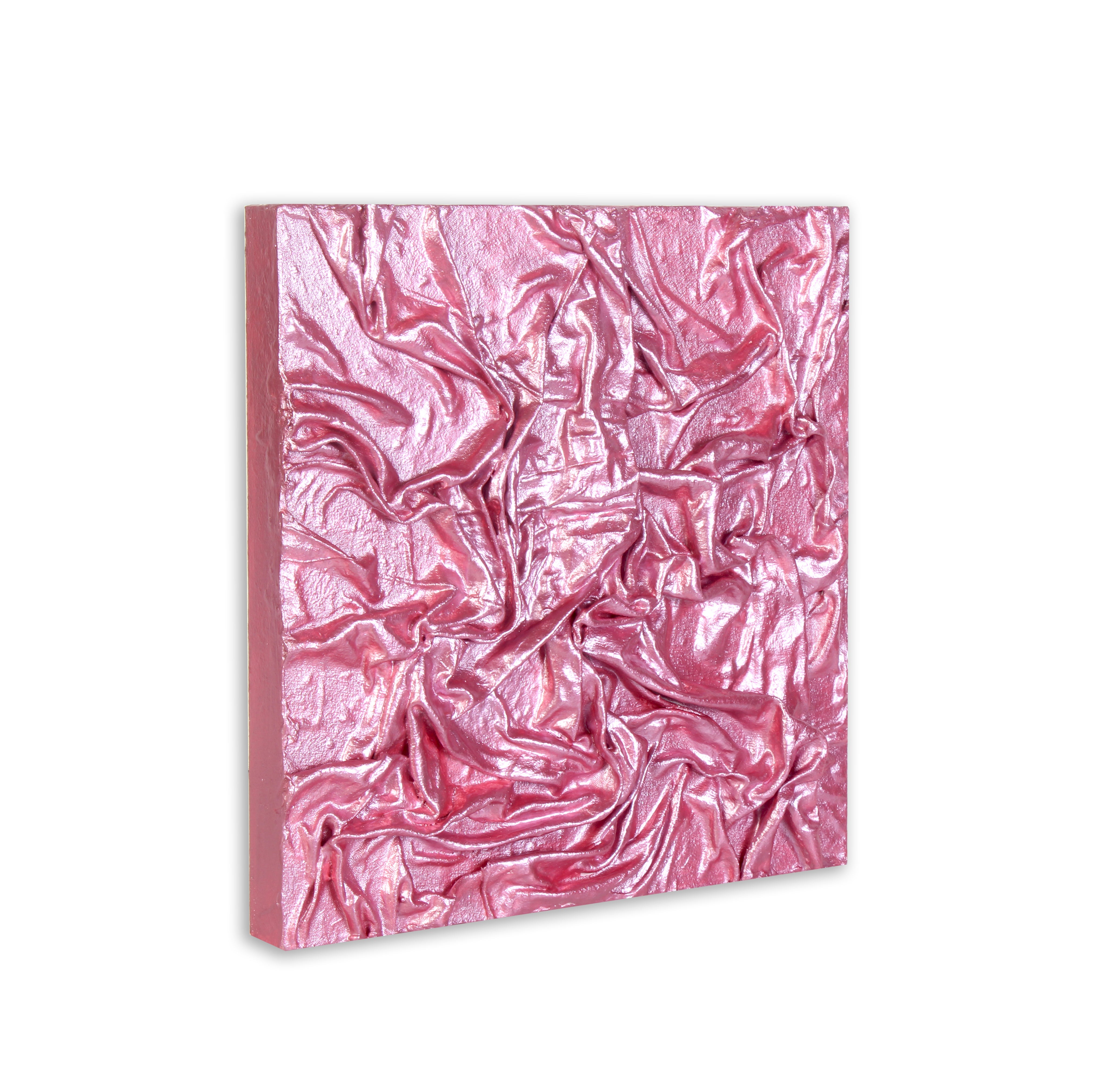 Wall Decor Faux Leather Art Rosy Sheen Approx H12 X L12 X D0.78inch 1pc