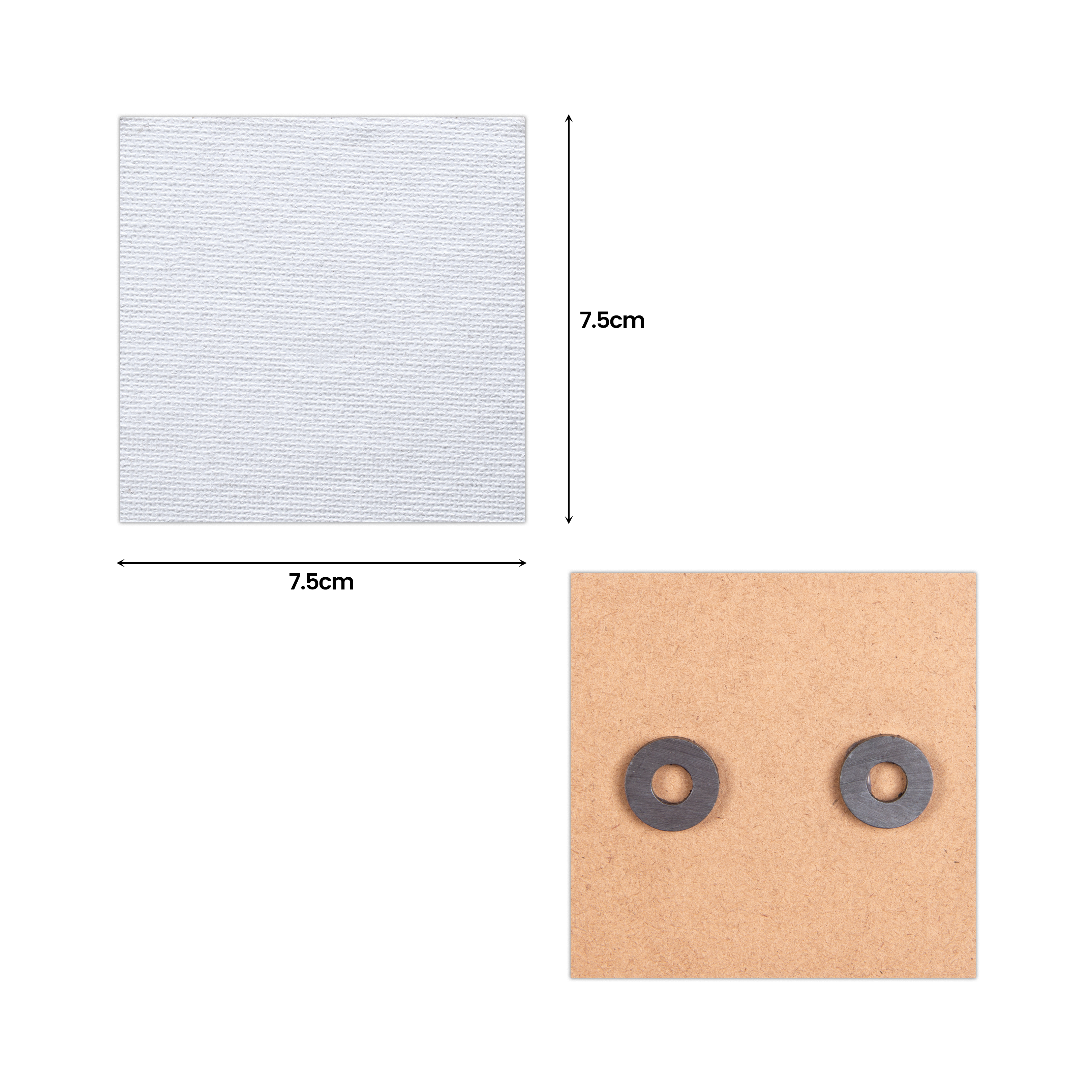 Paintable MDF Canvas Fridge Magnet Assorted 2Mm Thick 10Pc Ar