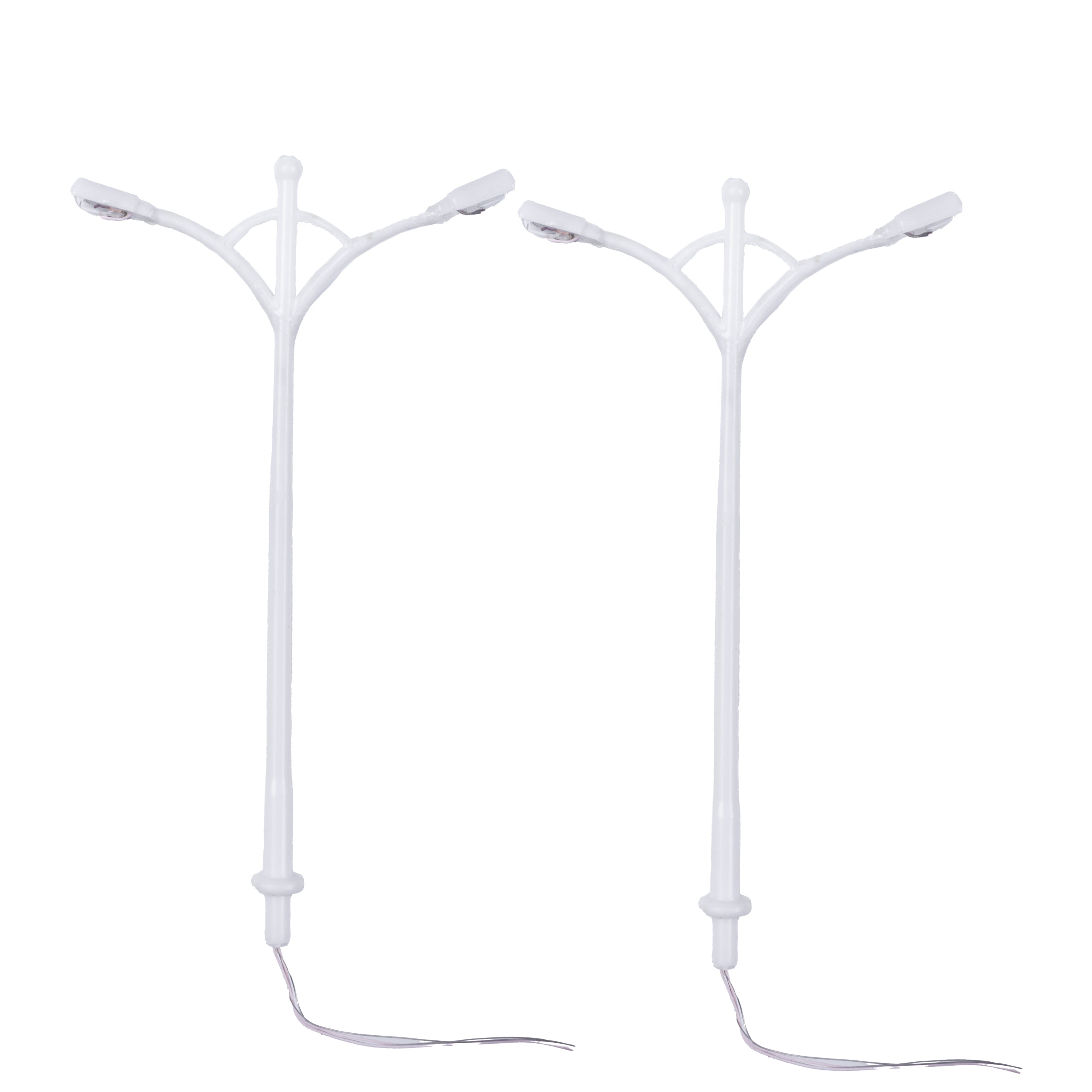 Miniature Illuminated Street Light Double Side 6V H100mm 2pc