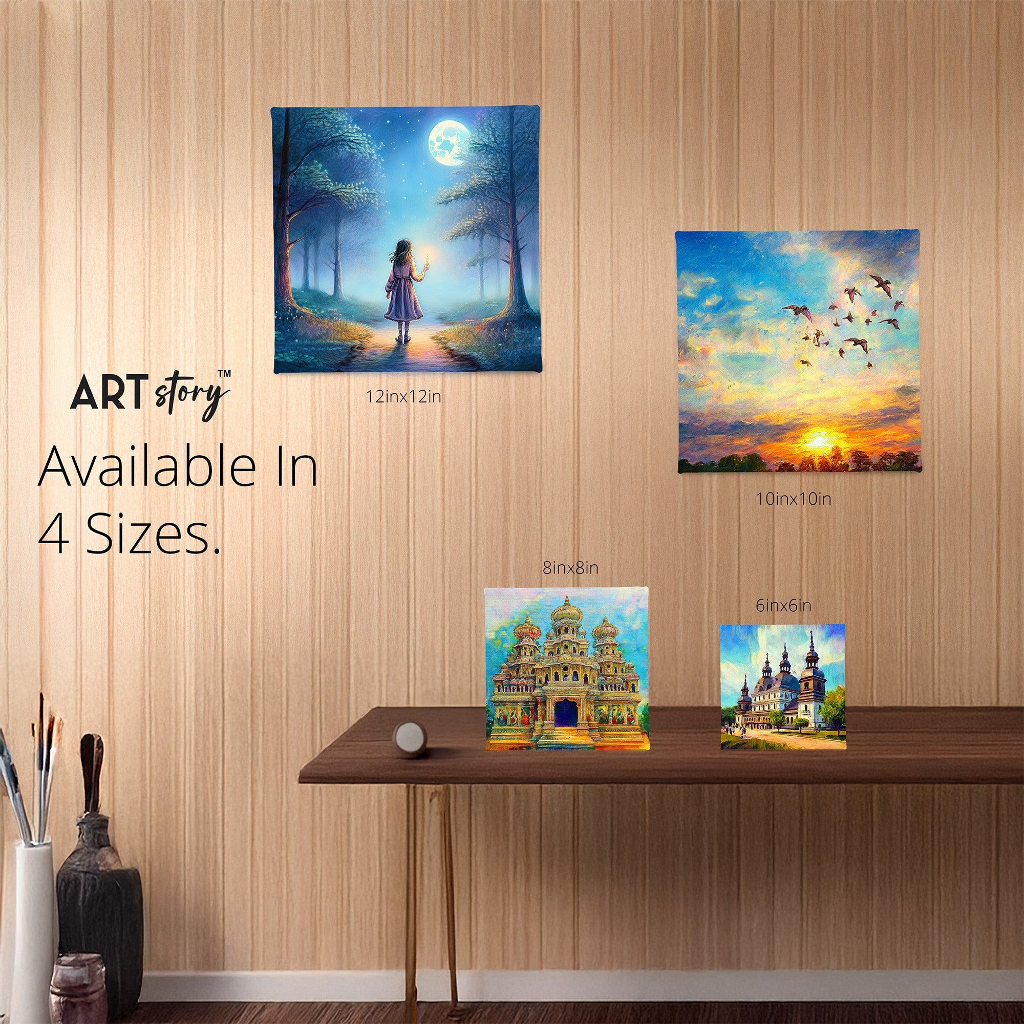Ready to Display Canvas 12 X 12inch 250gsm MDF 5.5mm Thick