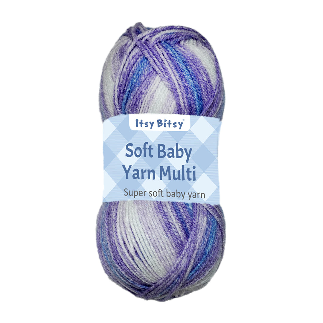 Soft Baby Knitting/Crochet Yarn Multi 100% Acrylic Lavender Meadow 267m 100g