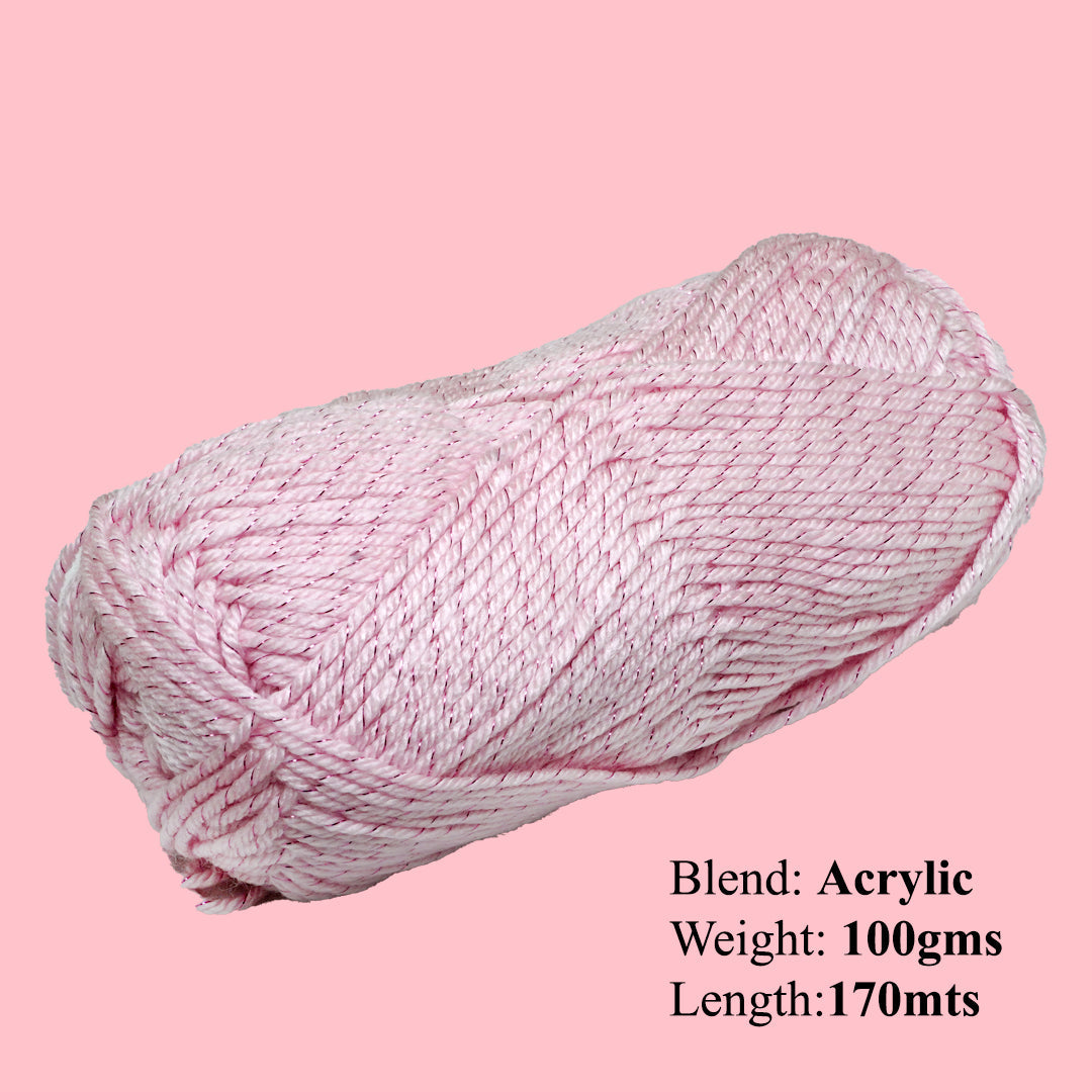 Soft Twinkle Knitting/Crochet Yarn 99% Anti Pill Acrylic Baby Pink 170m 100g