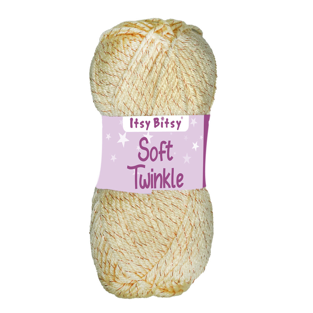 Soft Twinkle Knitting/Crochet Yarn 99% Anti Pill Acrylic Cream 170m 100g