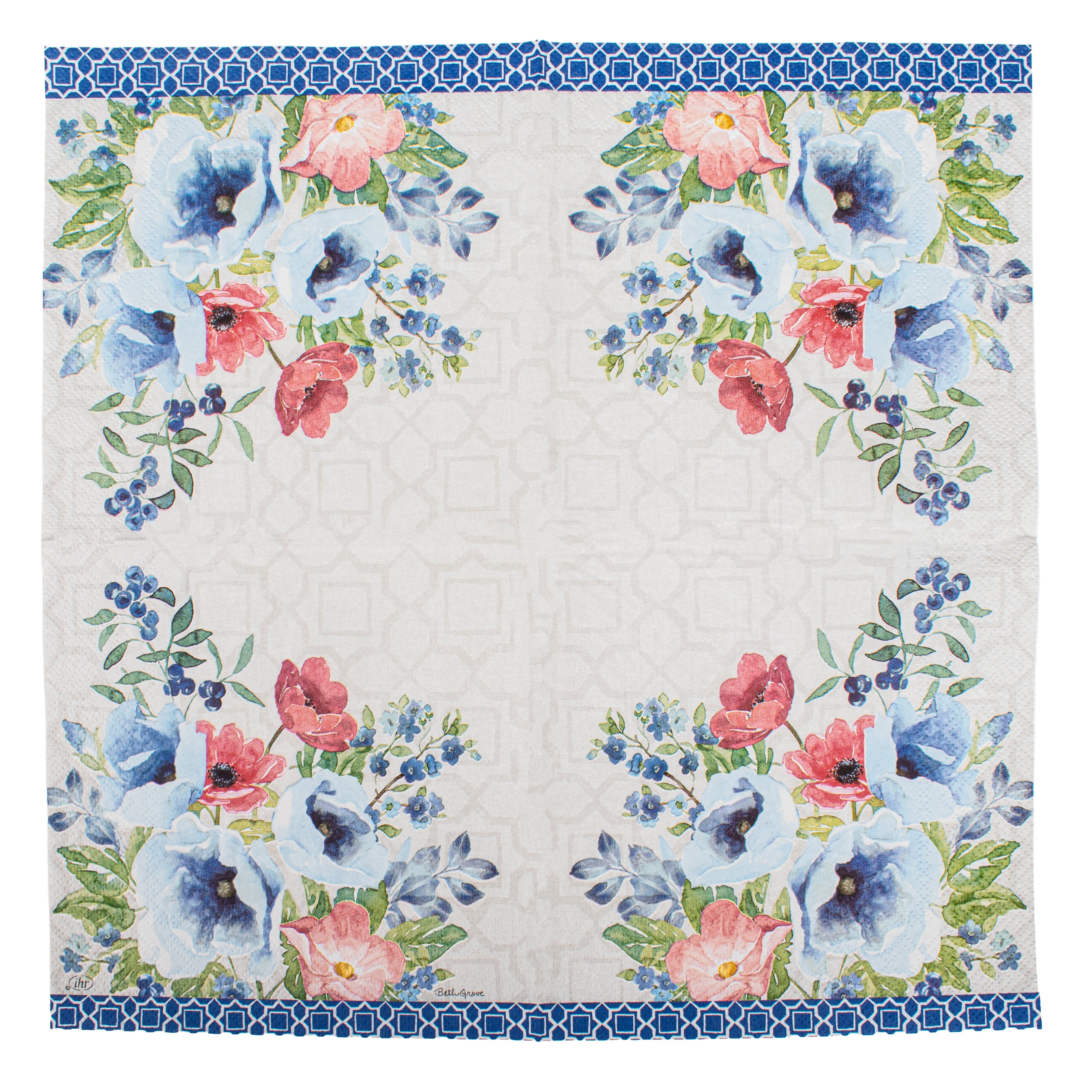 Decoupage Napkin Floral Mist 13 X 13inch 3PLY 1pc