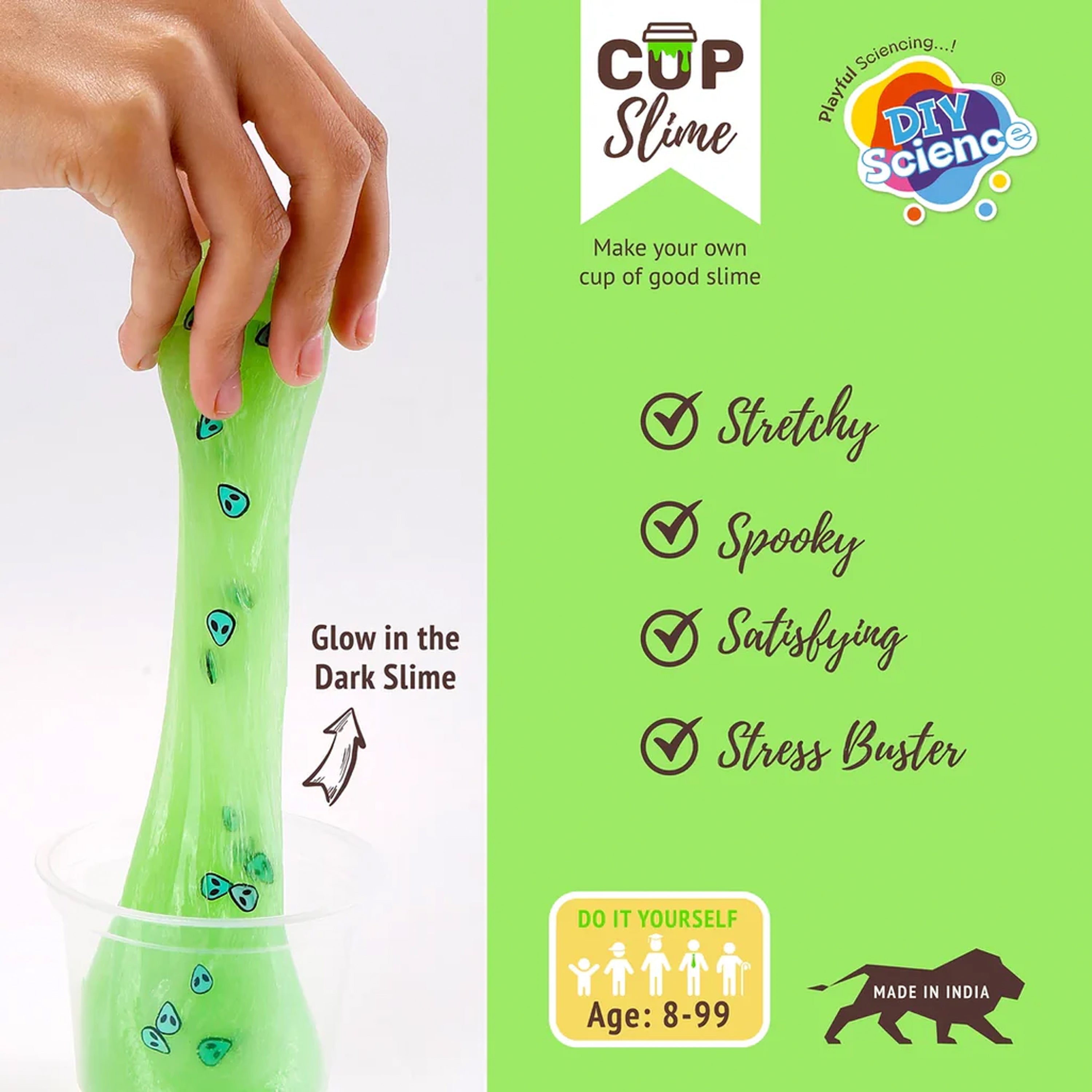 DIY Mix and Make Your Own Glow in the Dark Creepy Alien Slime Box