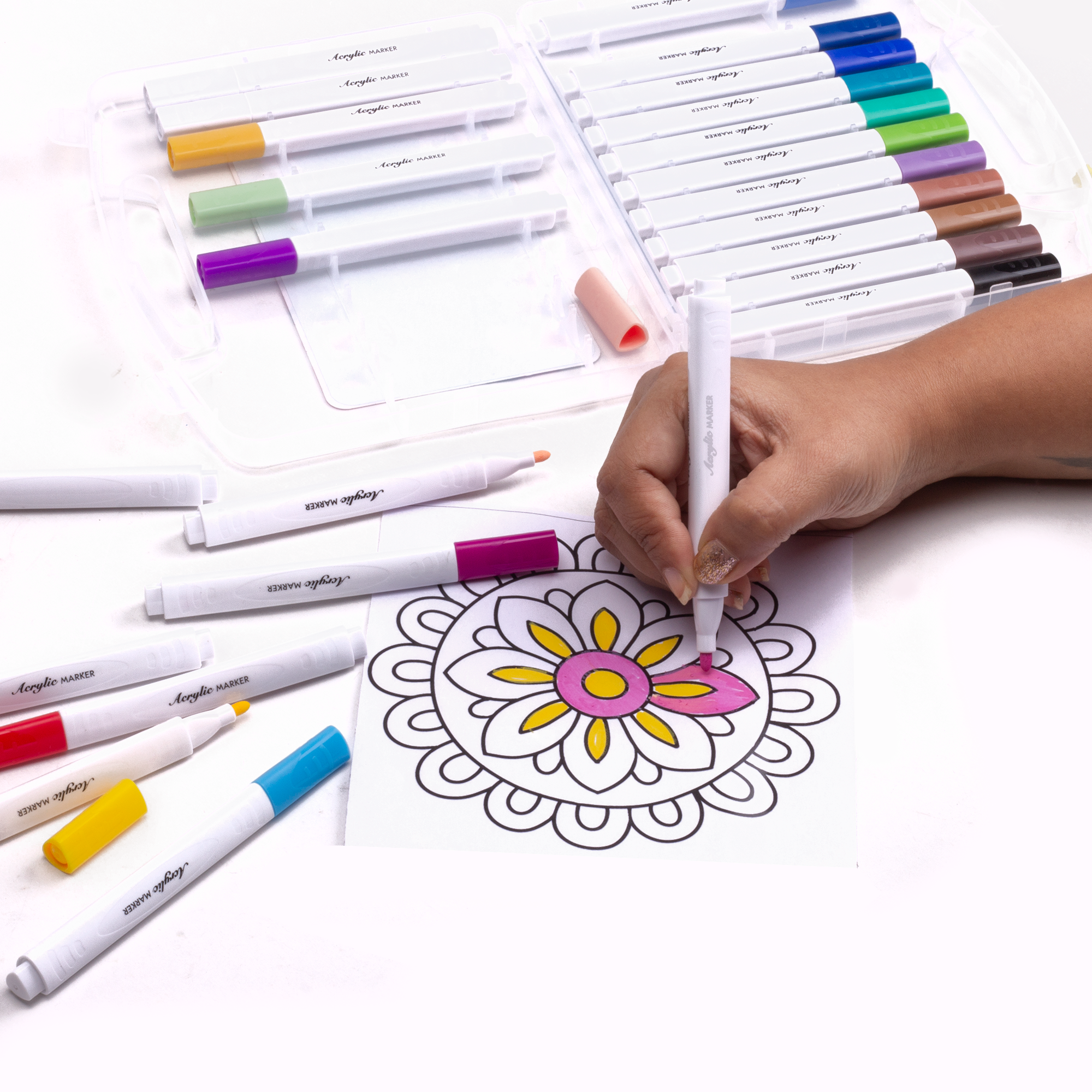Acrylic Marker Triangular Grip Beginner 24pcs Box