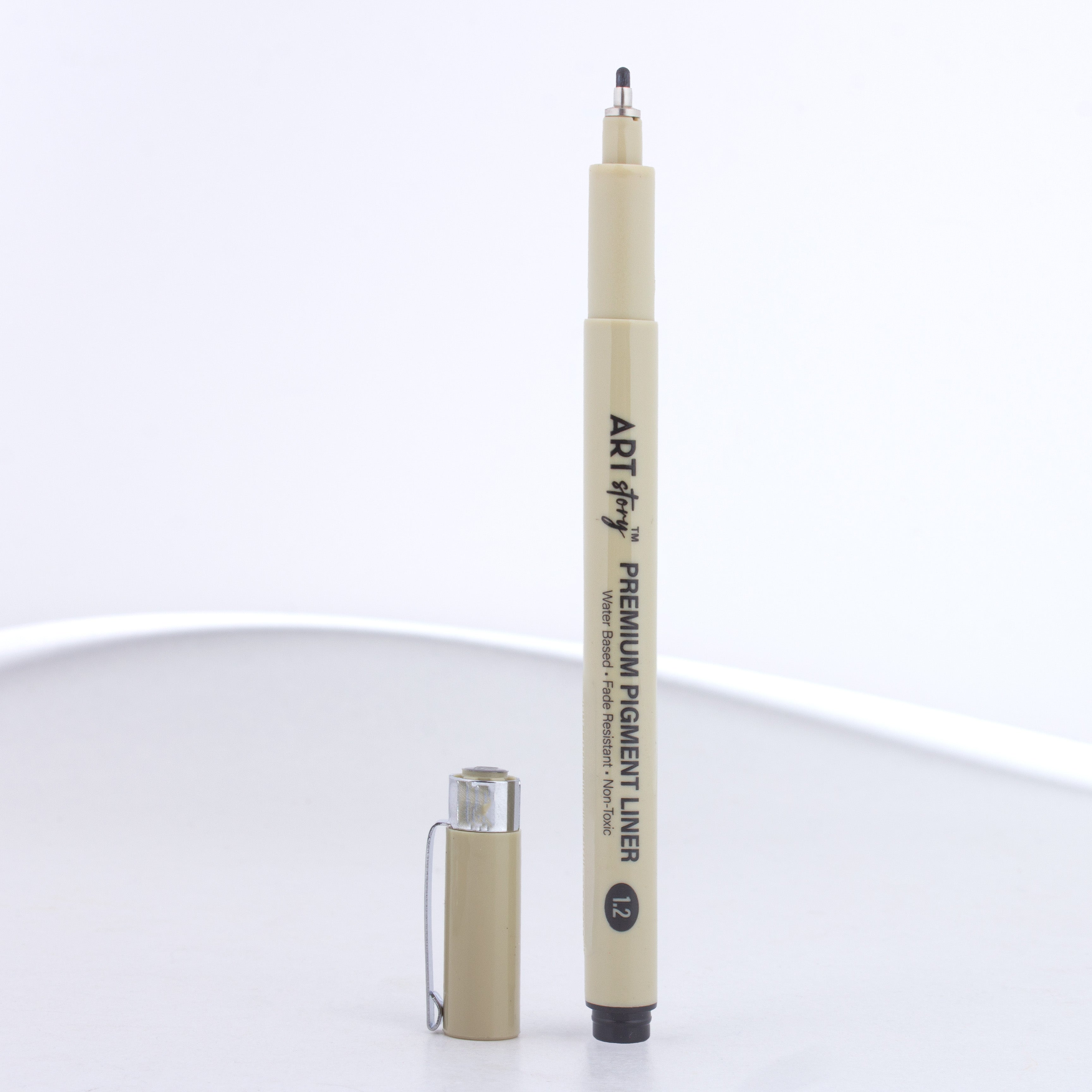 Pigment Fineliner Water Based Black 1.2mm  Tip 1pc