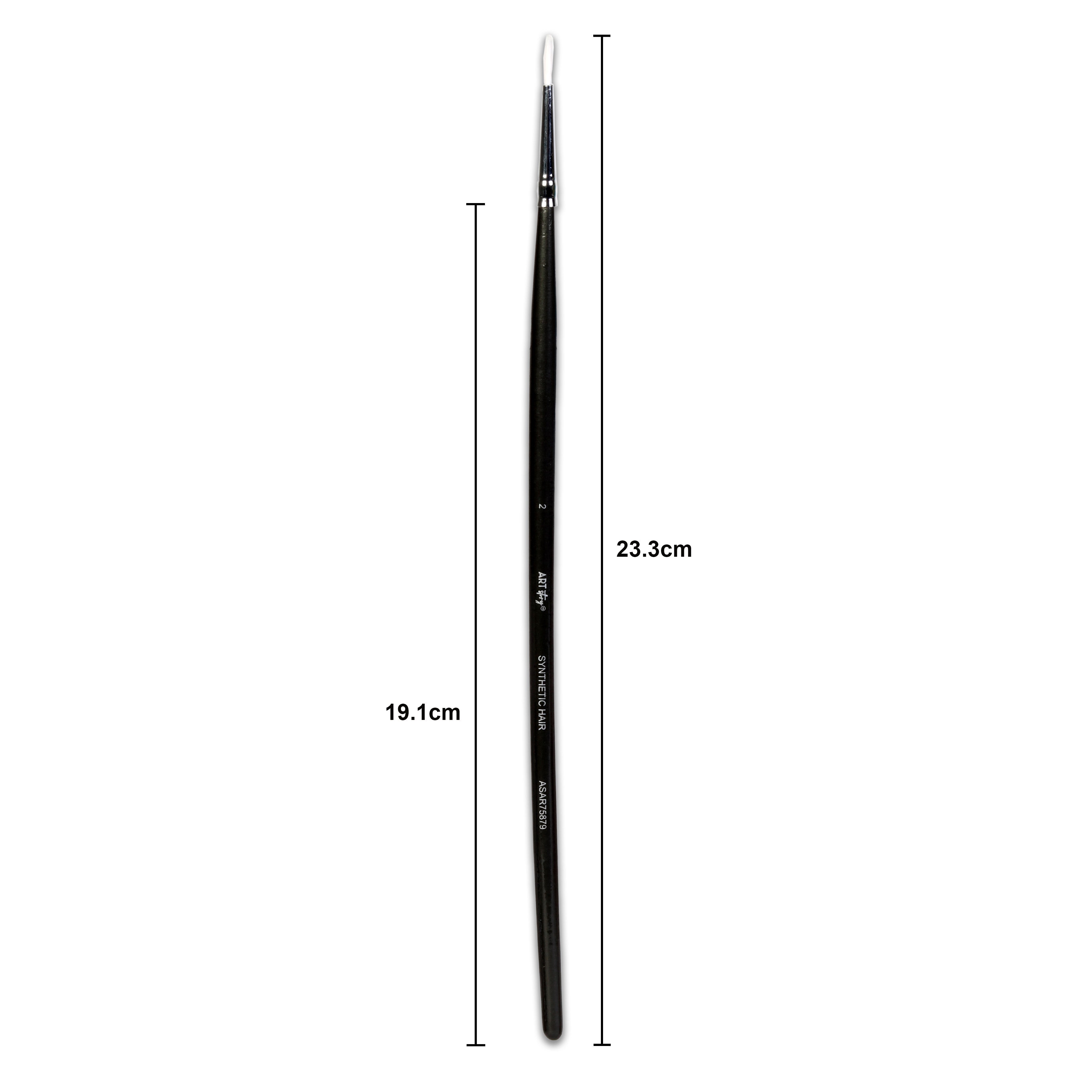 Premium Round Brush Synthetic Hair Handle Length 200mm Size 2 1 pc