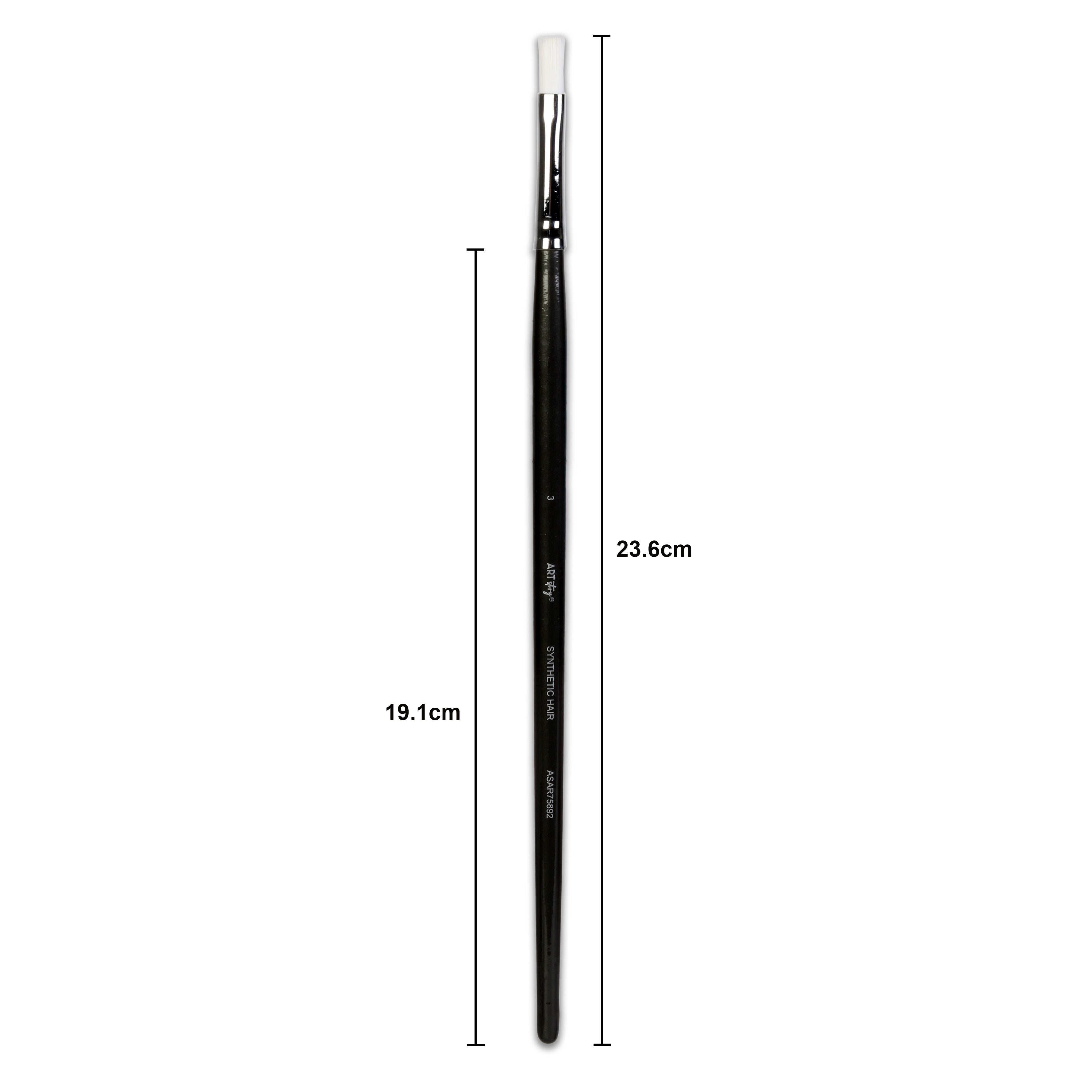 Premium Flat Brush Synthetic Hair Handle Length 200mm Size 4 1 pc