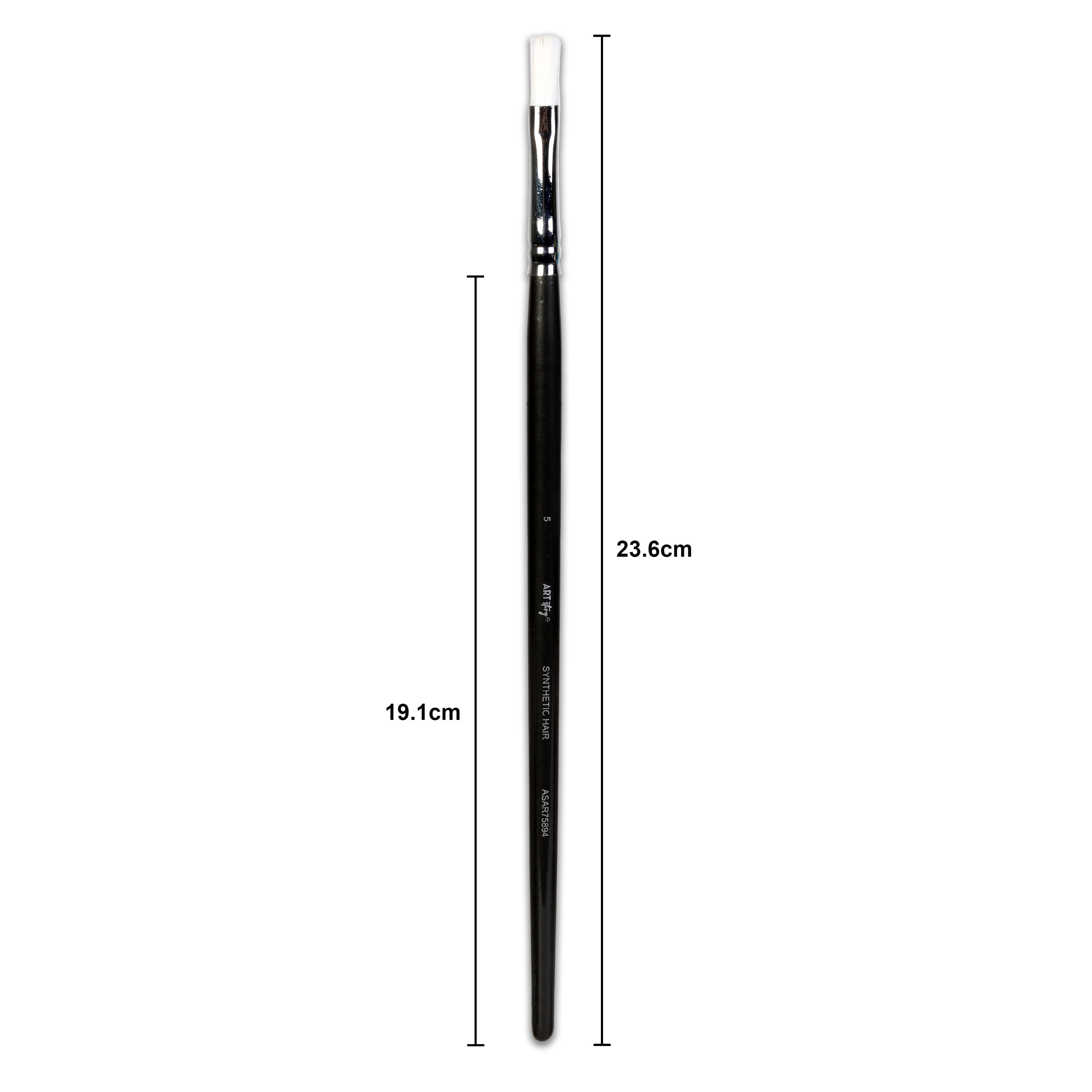Premium Flat Brush Synthetic Hair Handle Length 200mm Size 5 1 pc