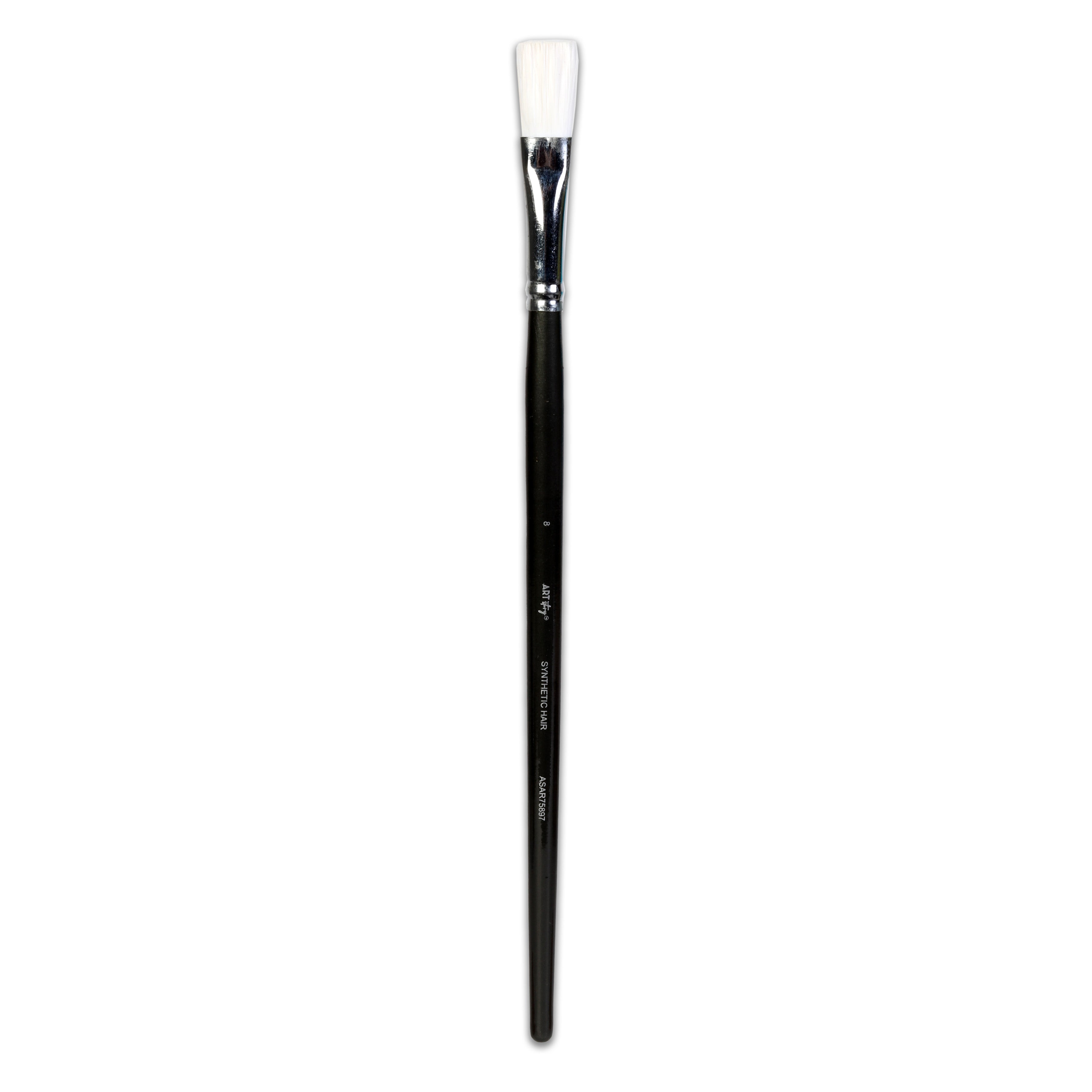Premium Flat Brush Synthetic Hair Handle Length 200mm Size 8 1 pc