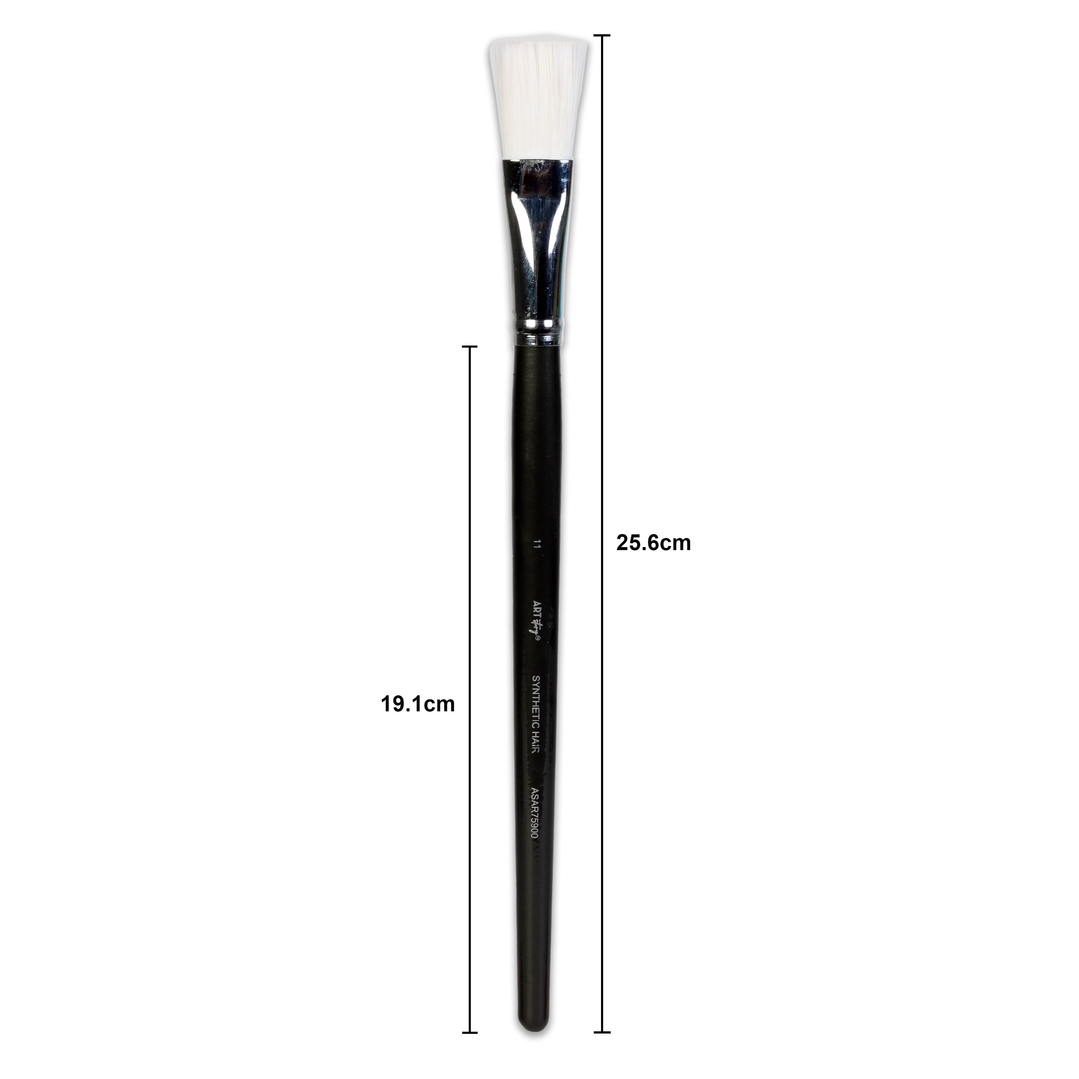 Premium Flat Brush Synthetic Hair Handle Length 200mm Size 2 1 pc