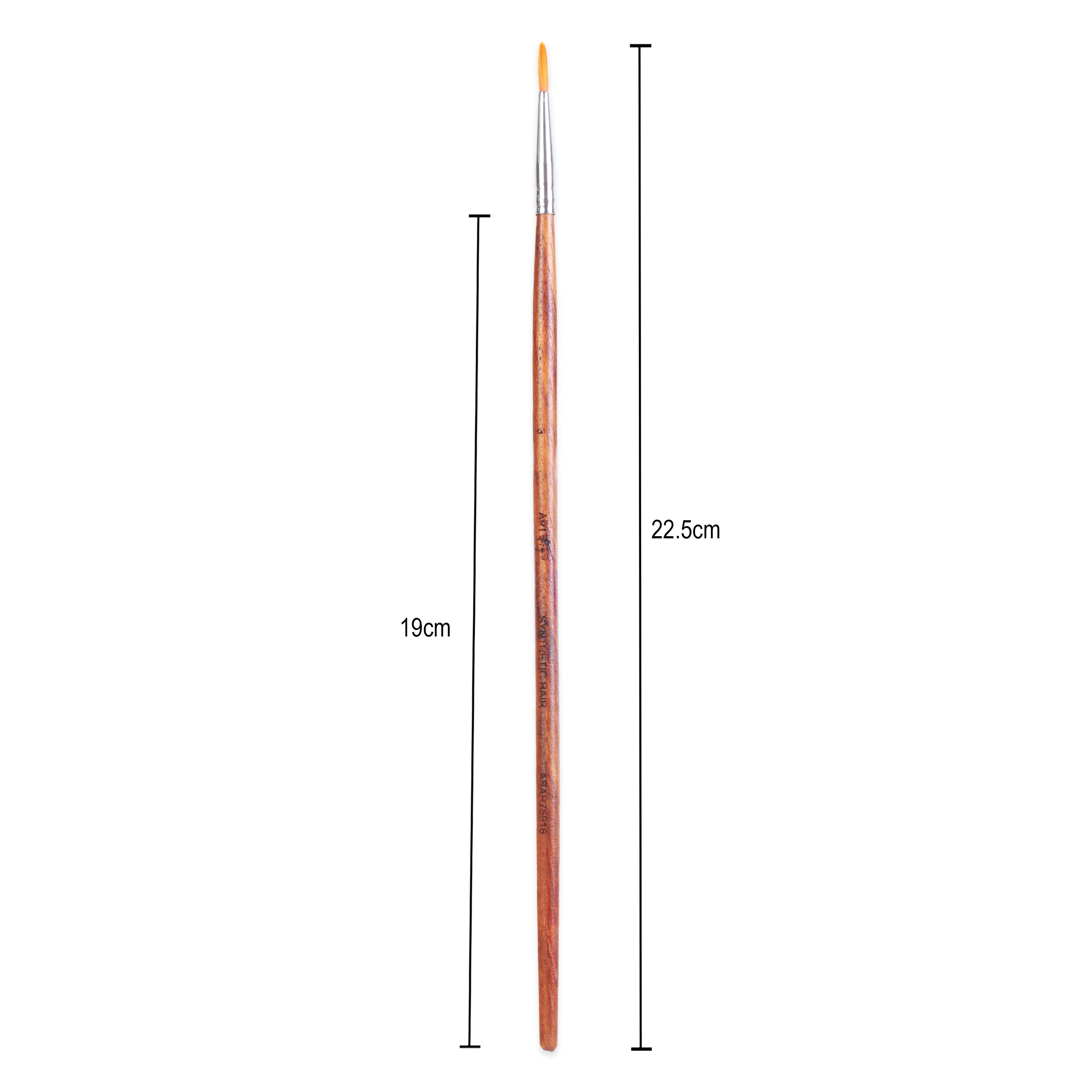 Rosewood Round Brush Synthetic Hair Handle Length 200mm Size 3 1 pc