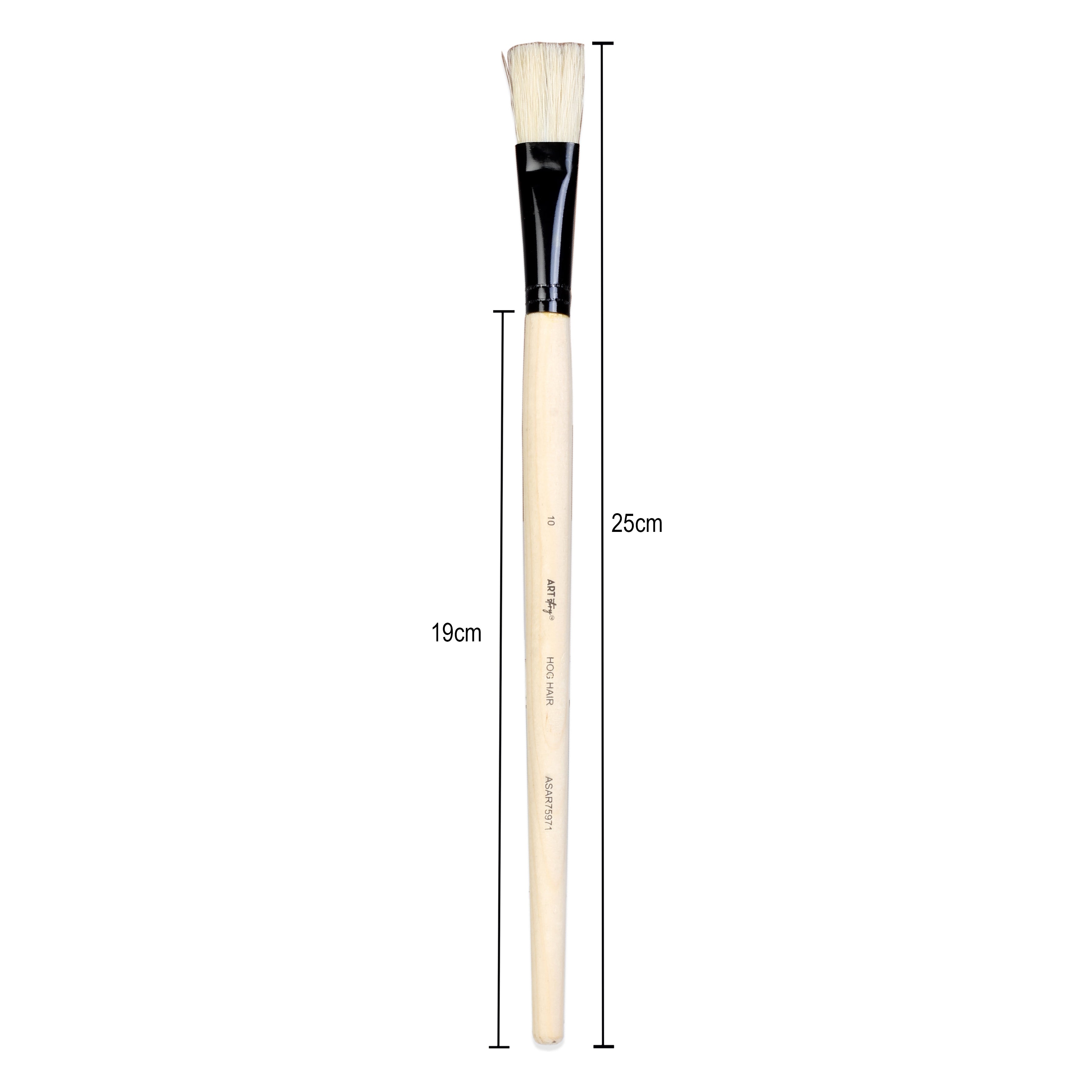 Synthetic Hog Hair Oil Flat Brush Handle Length 200mm Size 10 1 pc