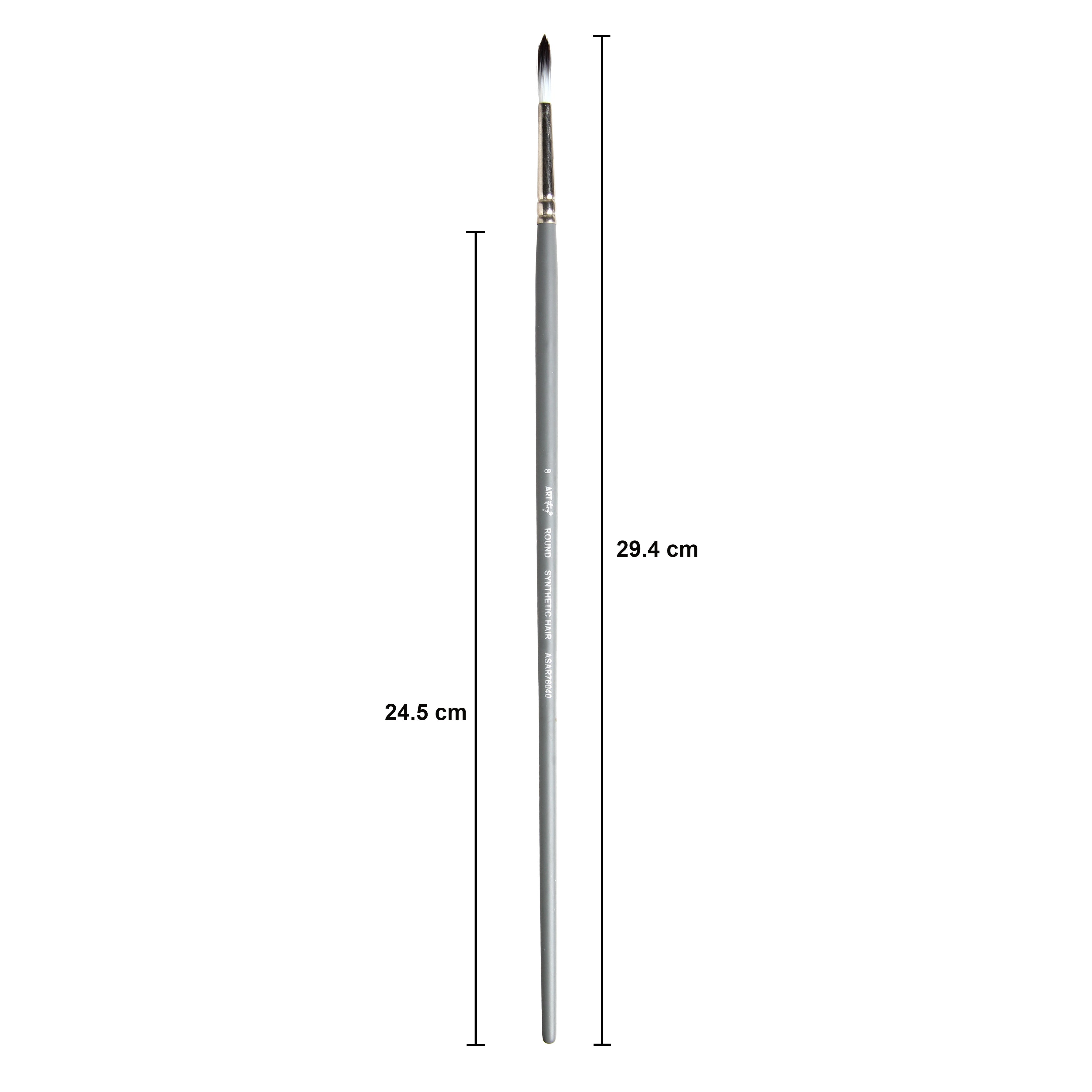 Long Handle Brush Round Synthetic Hair Size 8 Handle Length 250mm