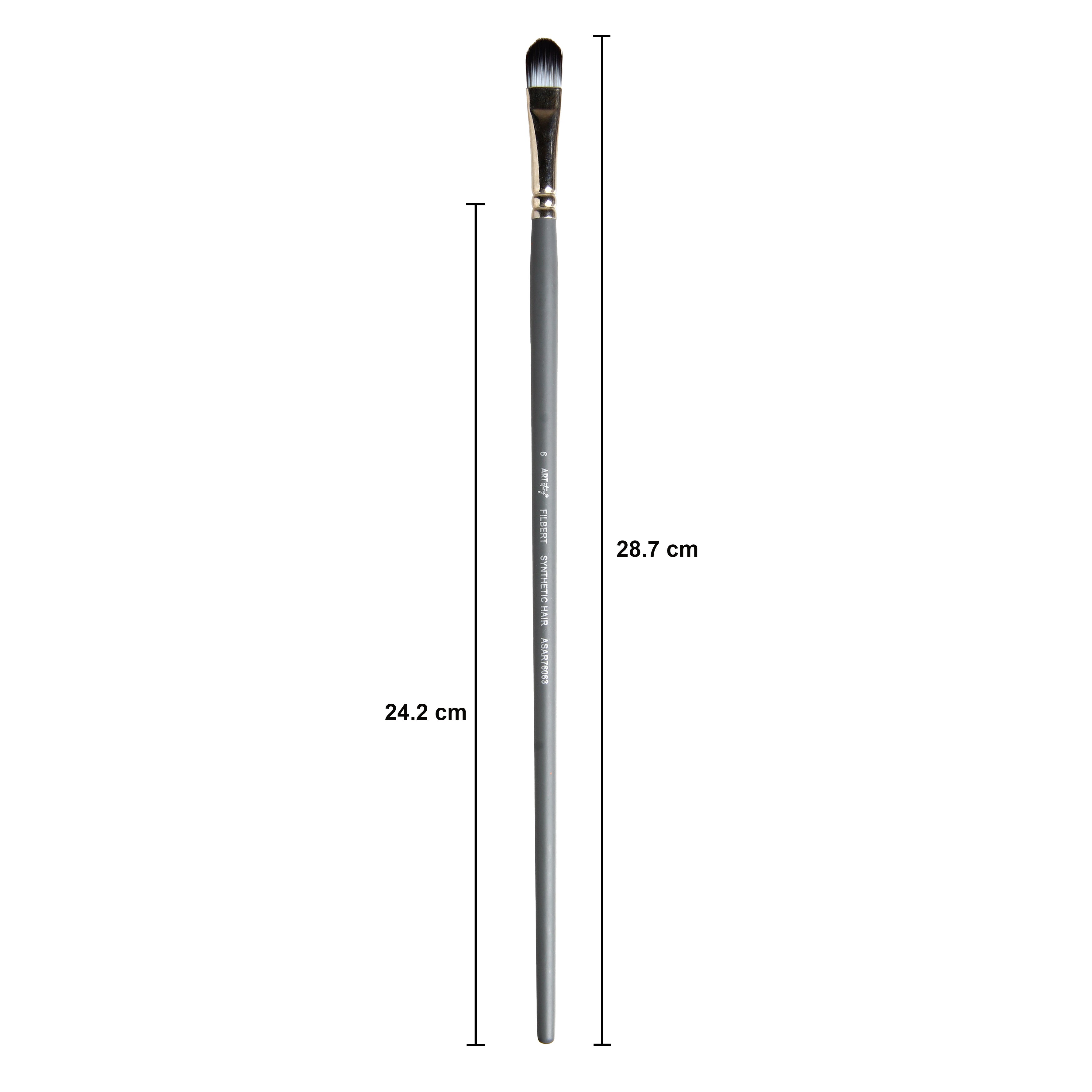 Long Handle Filbert Brush Synthetic Hair Size 6 Handle Length 250mm