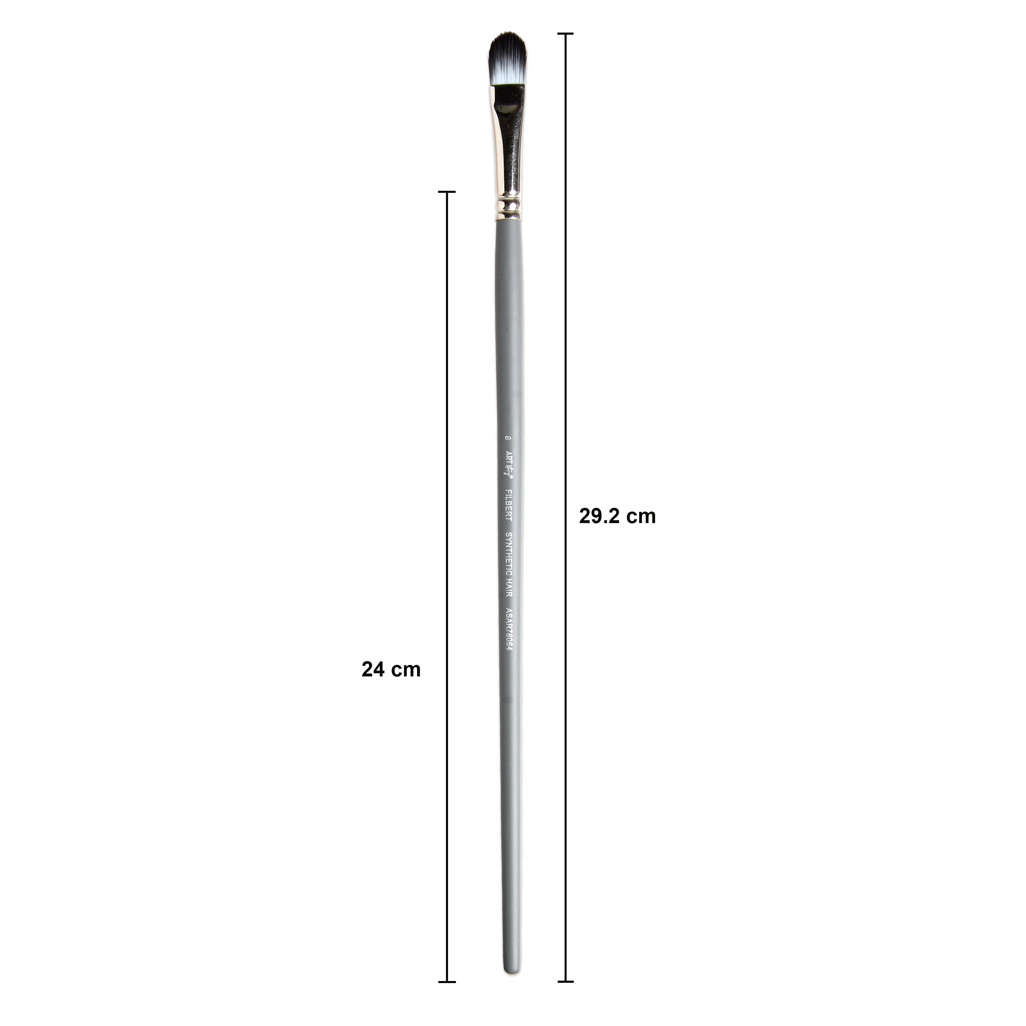Long Handle Filbert Brush Synthetic Hair Size 8 Handle Length 250mm