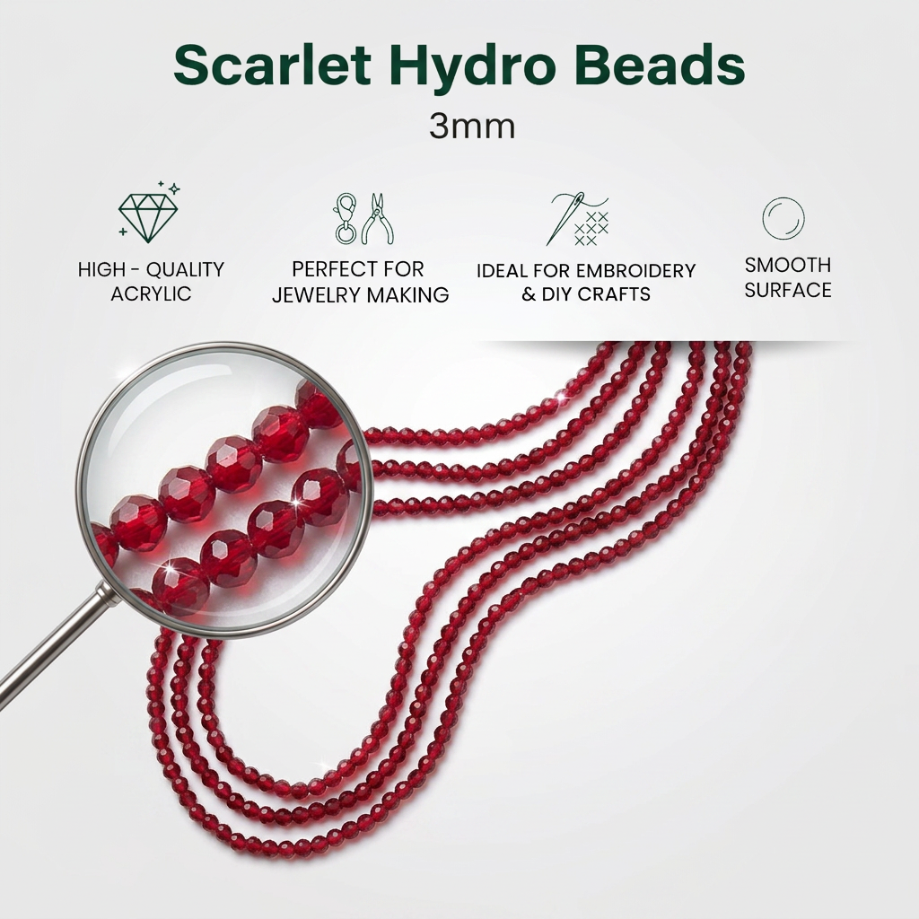 Designer Hydro Beads Scarlet 3mm 1String