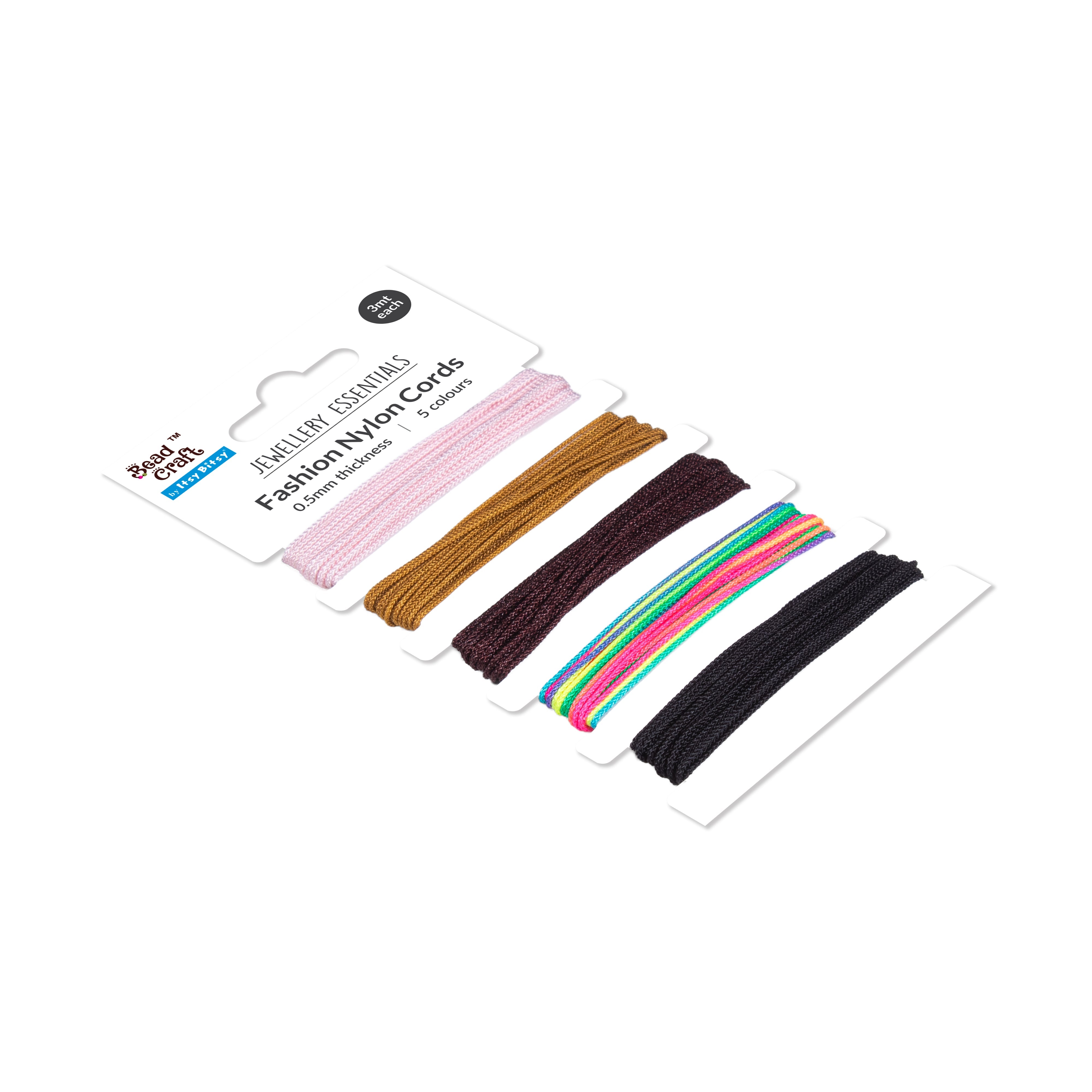 Fashion Nylon Coard Light Pink Antique gold Deep Wine Rainbow Black 0.5mm Each 3mtr