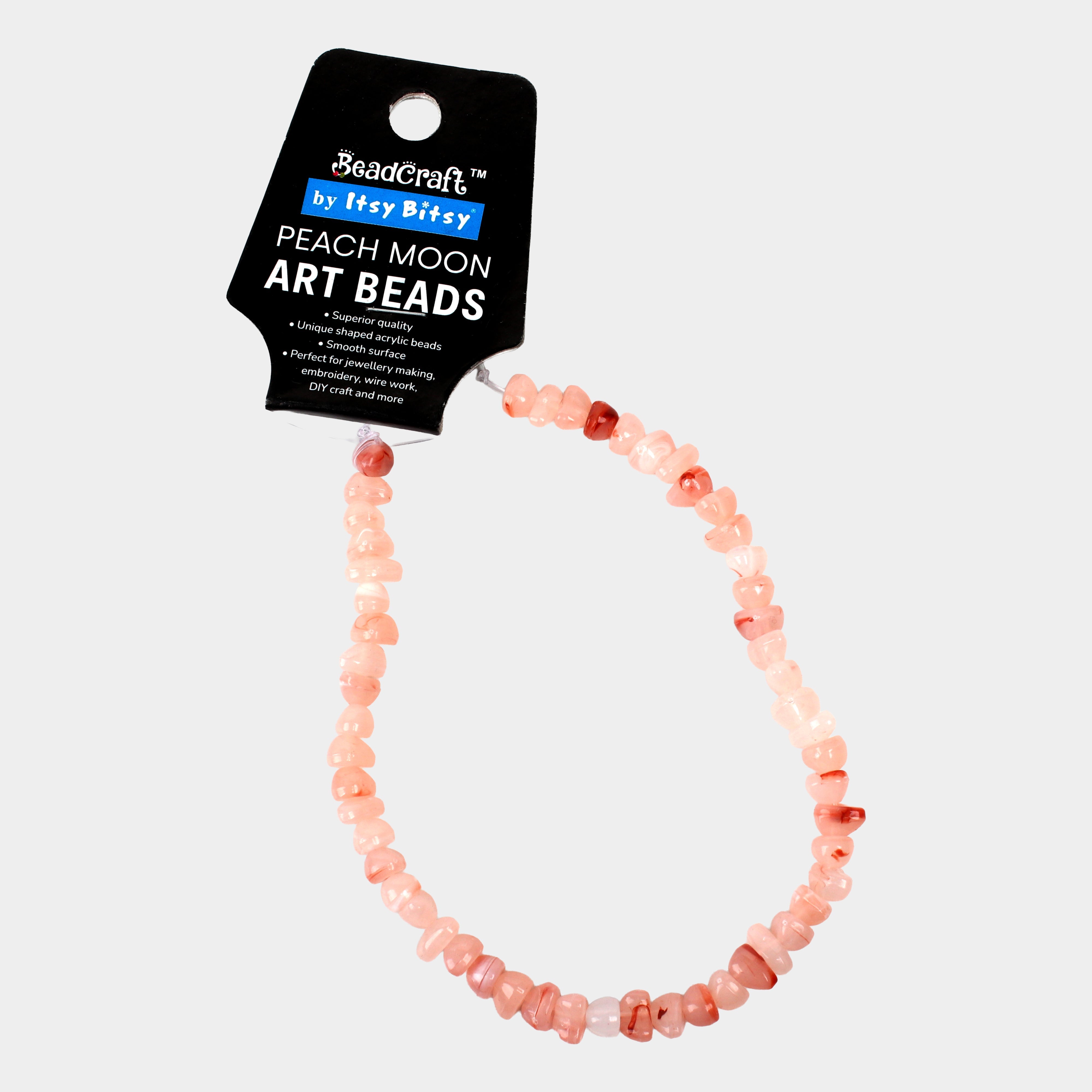Peach Moon Art Beads 6/8mm 54 Beads 1 String