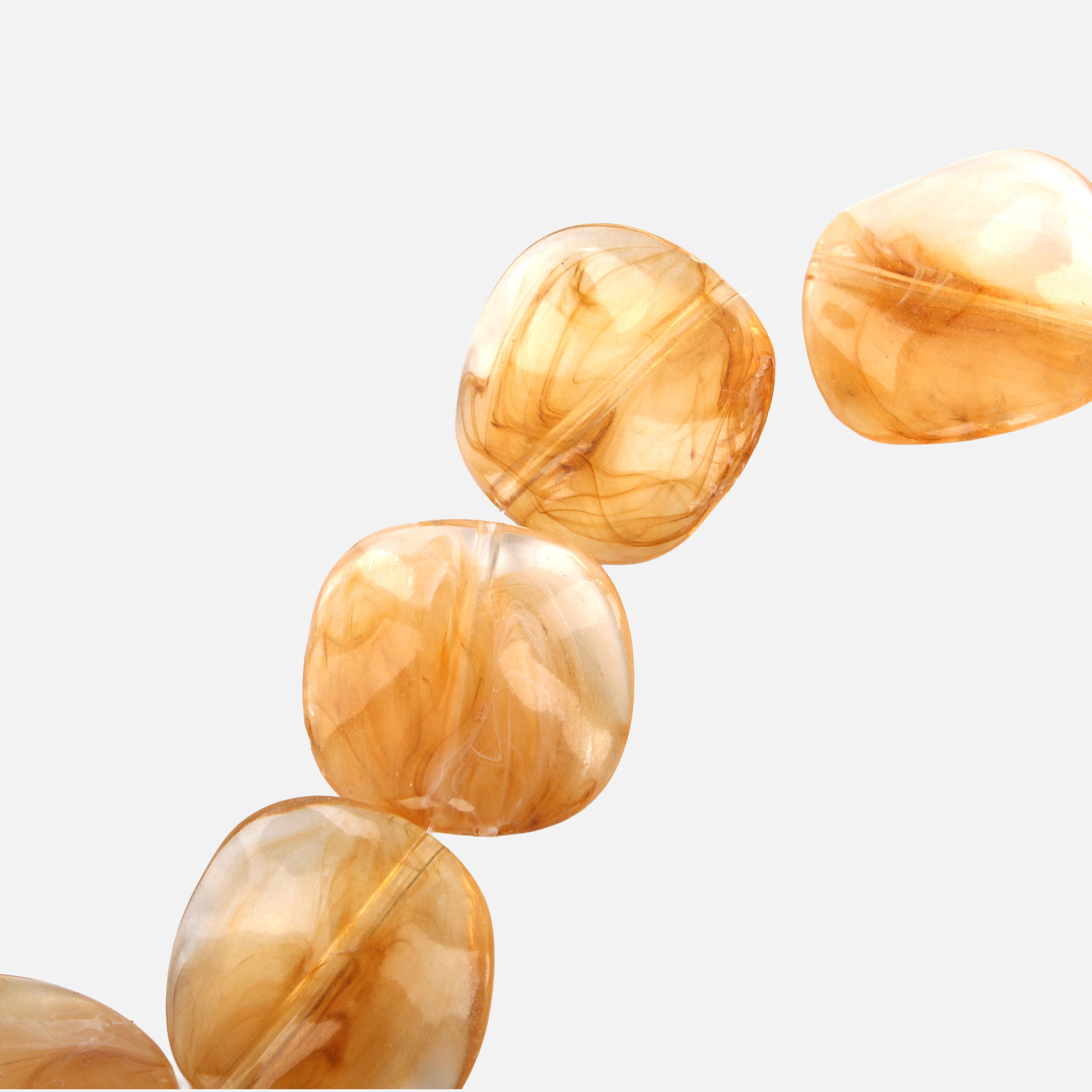 Designer Acrylic Art Beads Smoky Brown 10 Beads 1 String