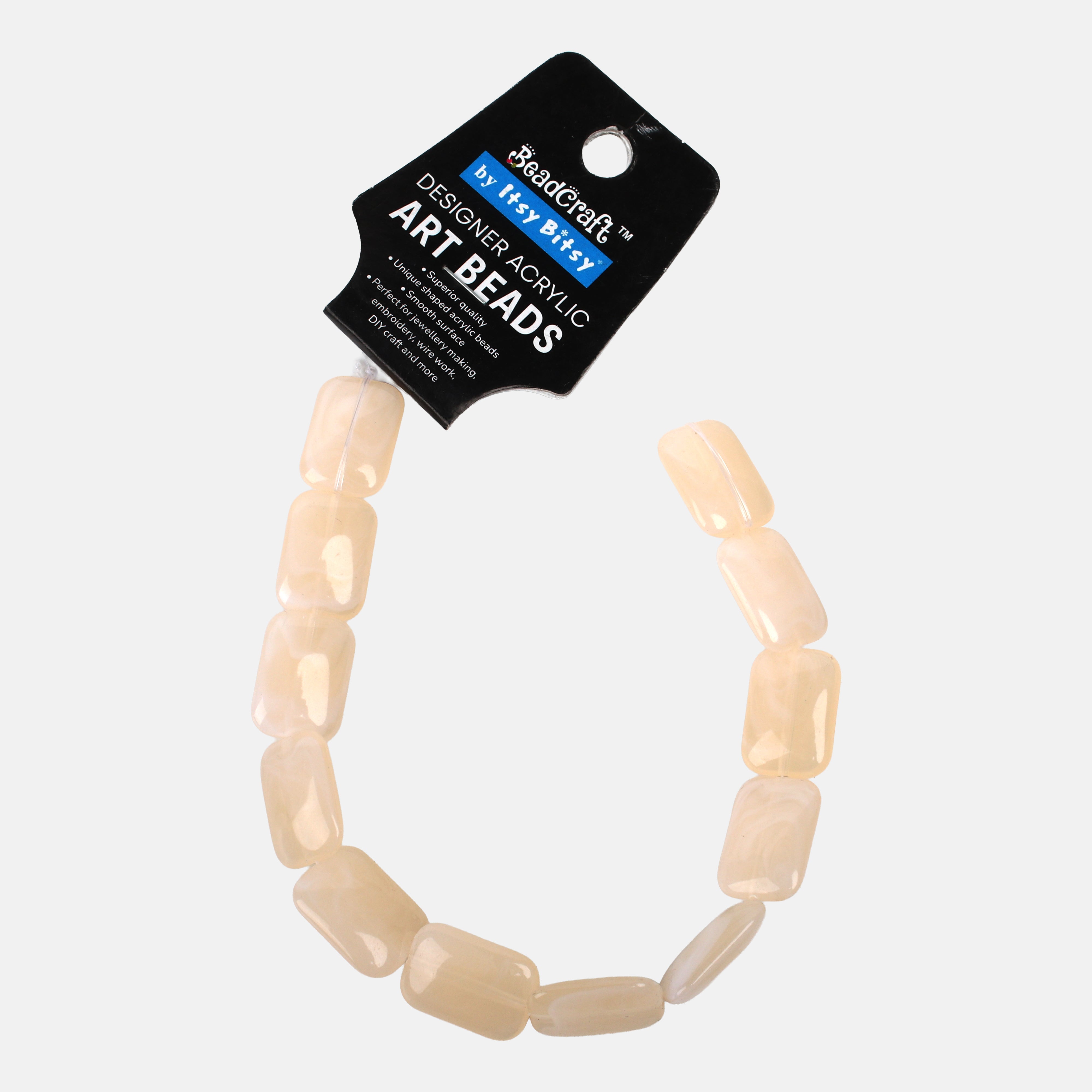 Designer Acrylic Art Beads Pearl White 12 Beads 1 String