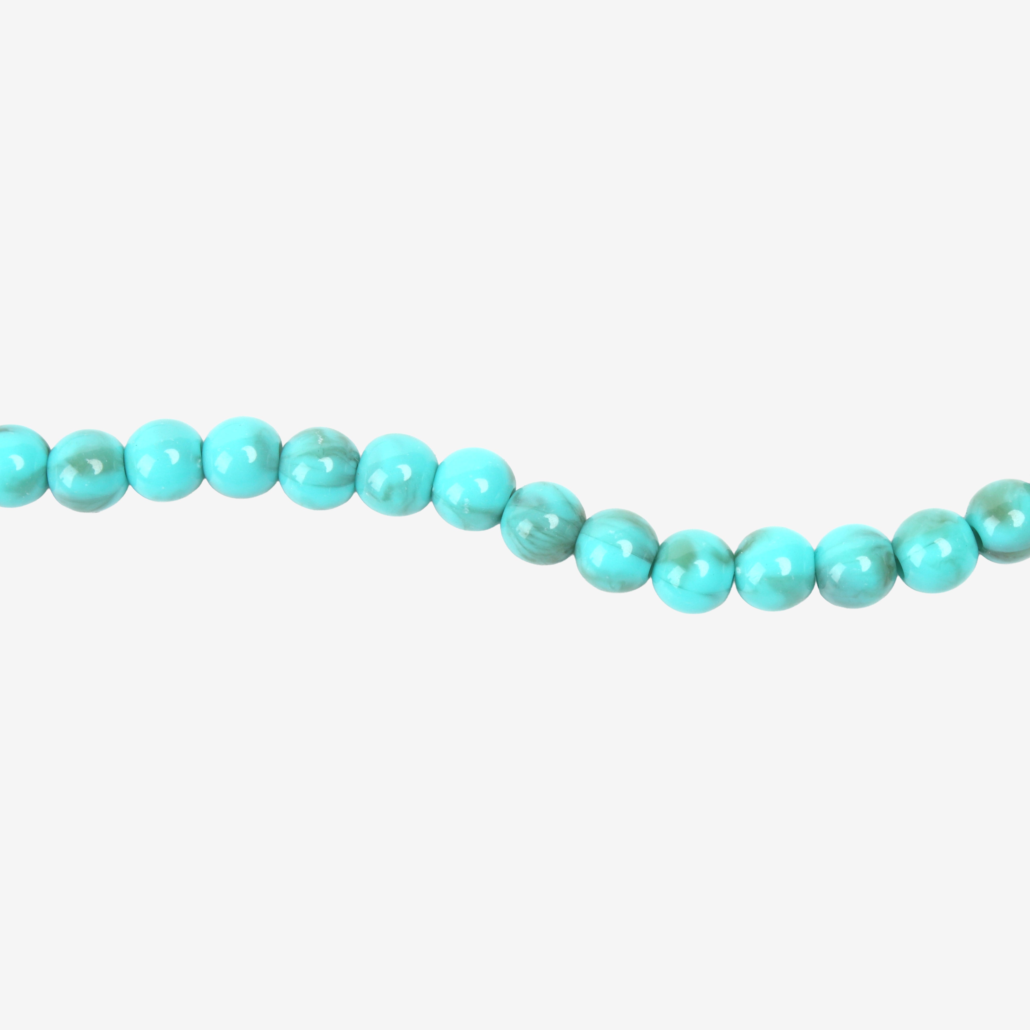 Turquoise Art Beads Round 8mm 33 Beads 1 String