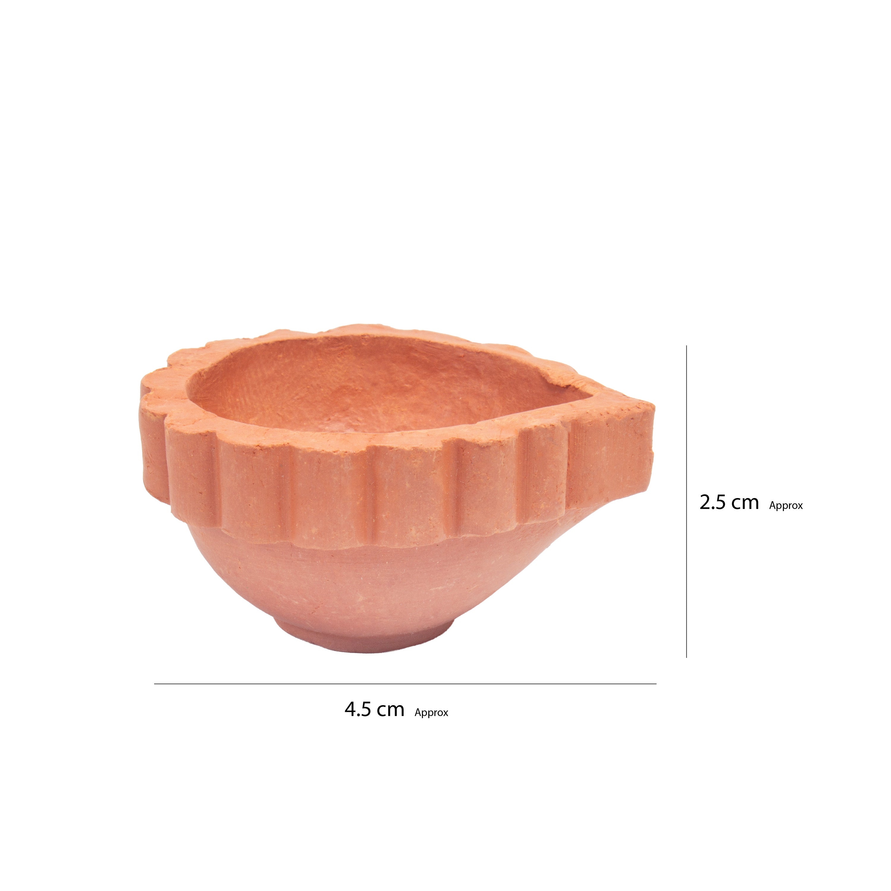 Traditional Terracotta Temple Diya Pack Of 44pc