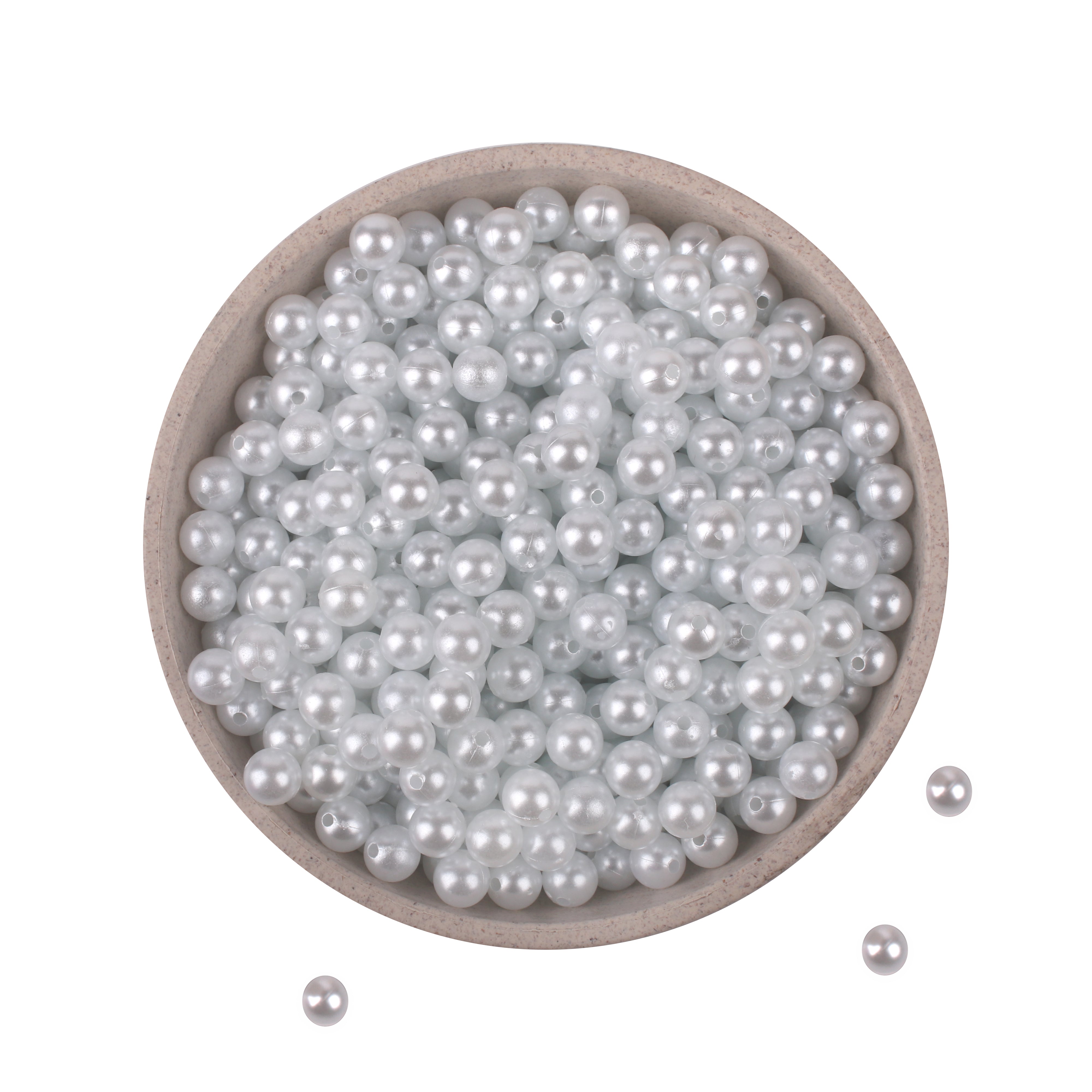 Beads Pearl With Hole White 8Mm 1kg