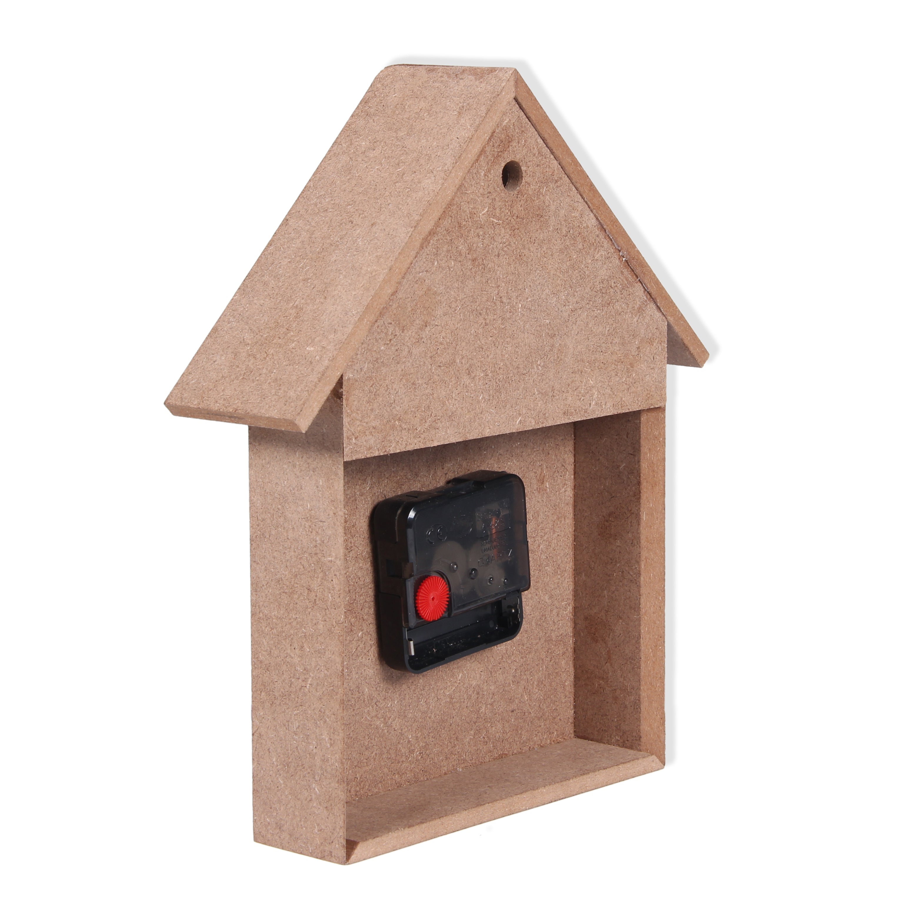 MDF Table Clock Bird House L9.25 X W7.75inch 1pc