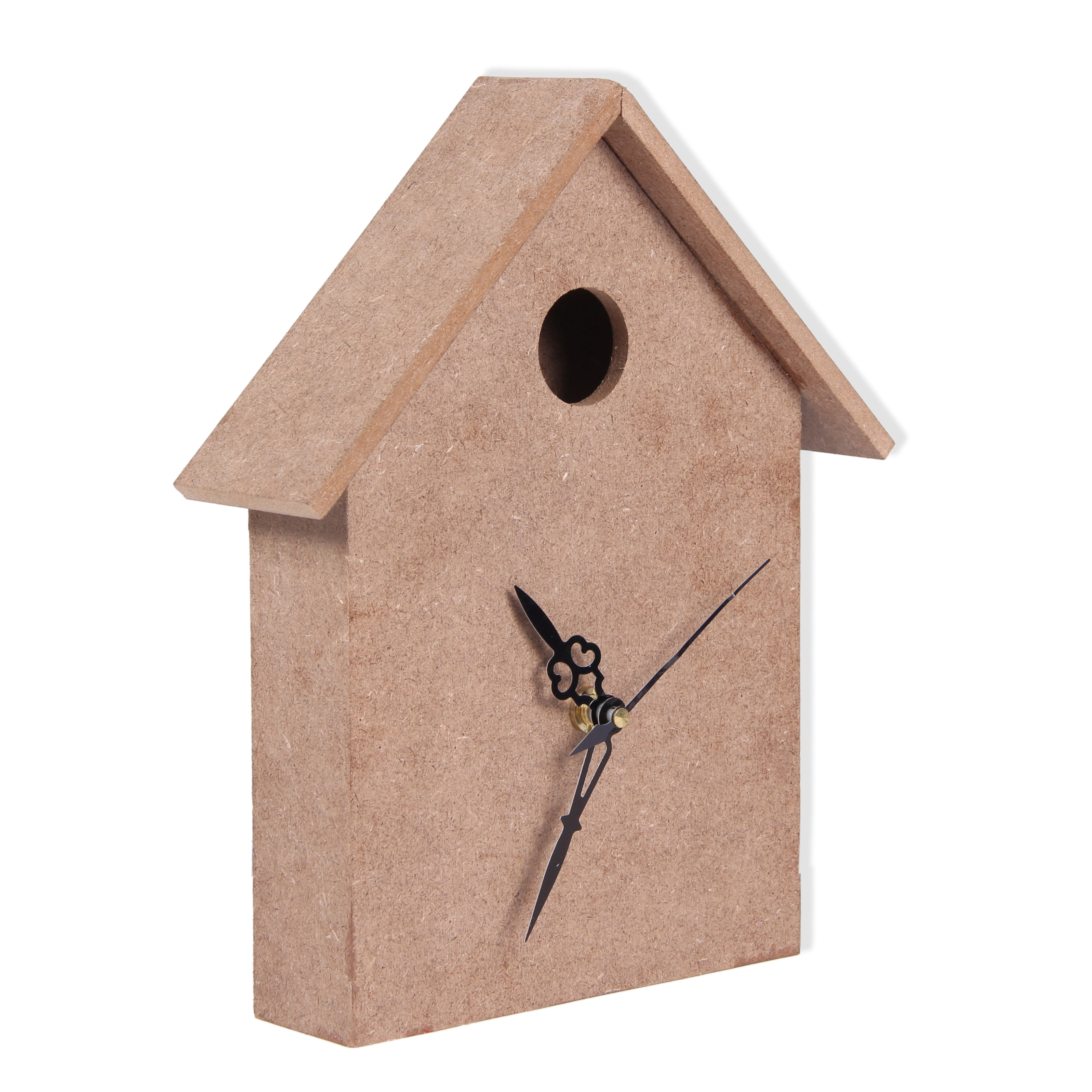 MDF Table Clock Bird House L9.25 X W7.75inch 1pc