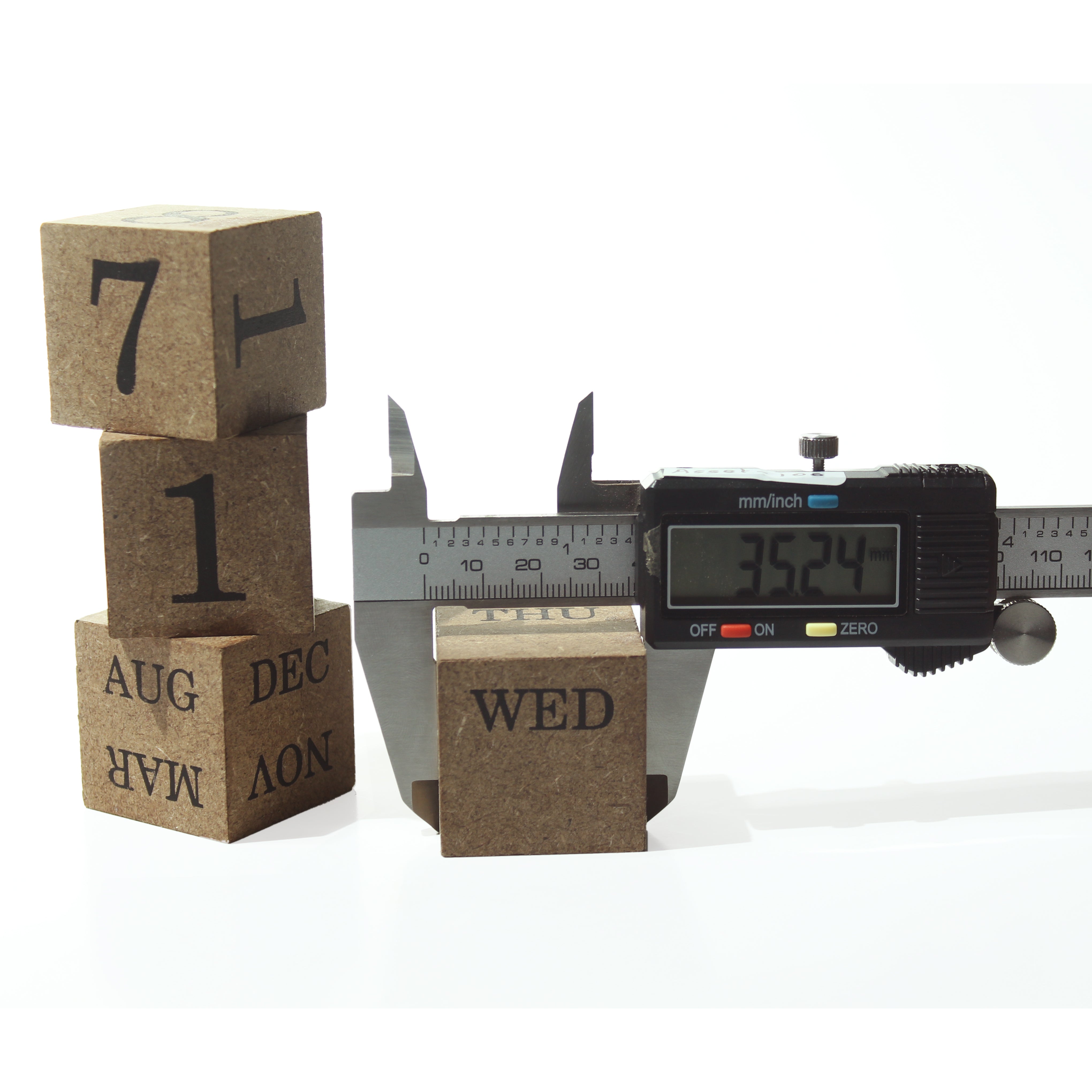 MDF Table Clock with Calendar L 8.2 X W7.1inch 1pc