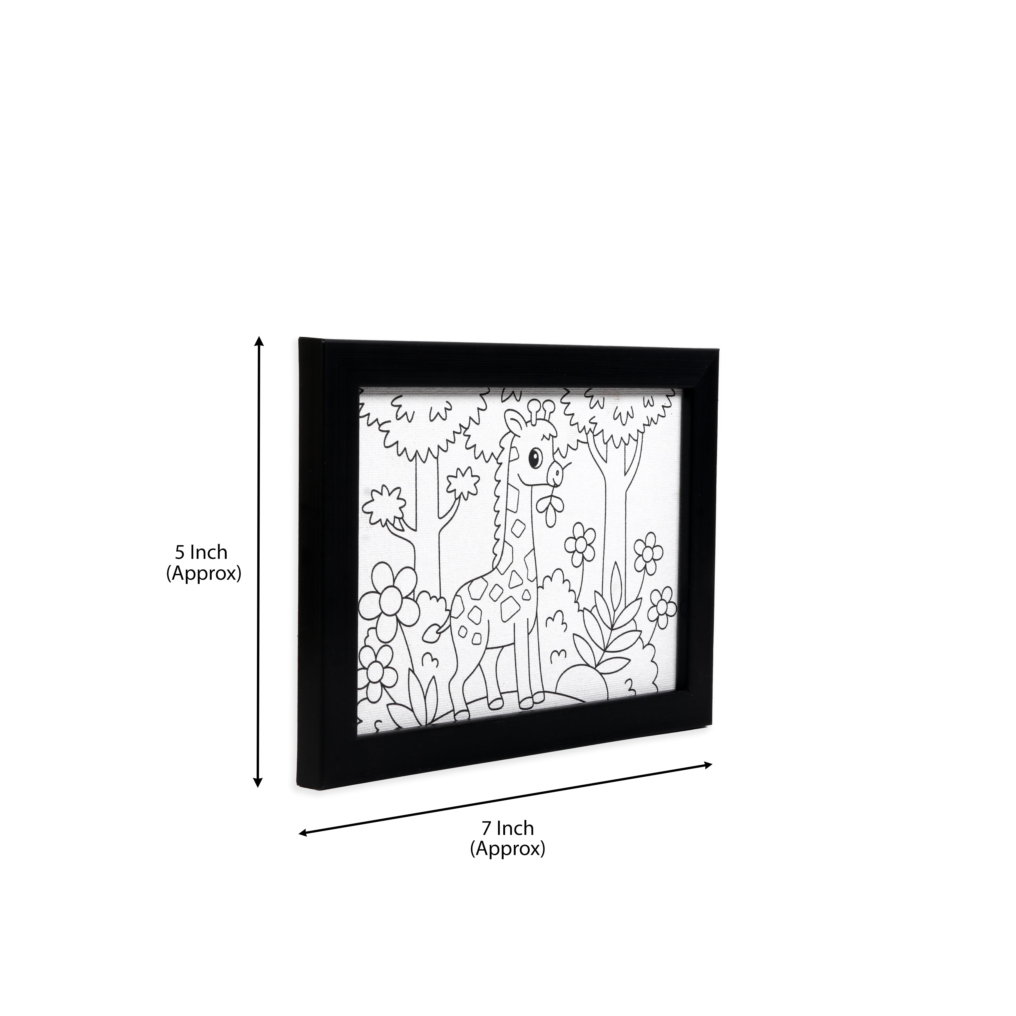 Pre-printed Canvas With Frame Giraffe Painting Kit 5 X 7inch