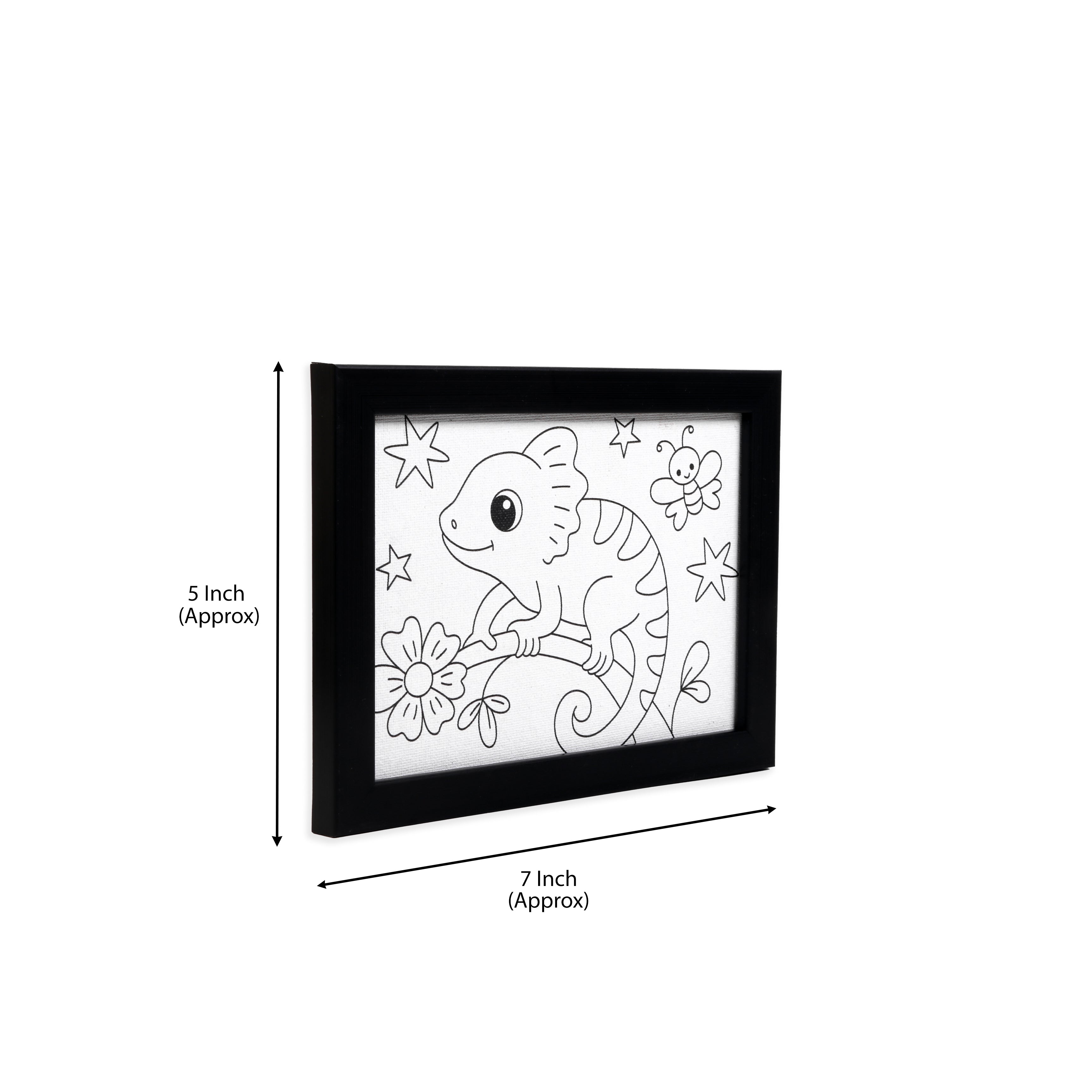 Pre-printed Canvas With Frame Chameleon Painting Kit 5 X 7inch