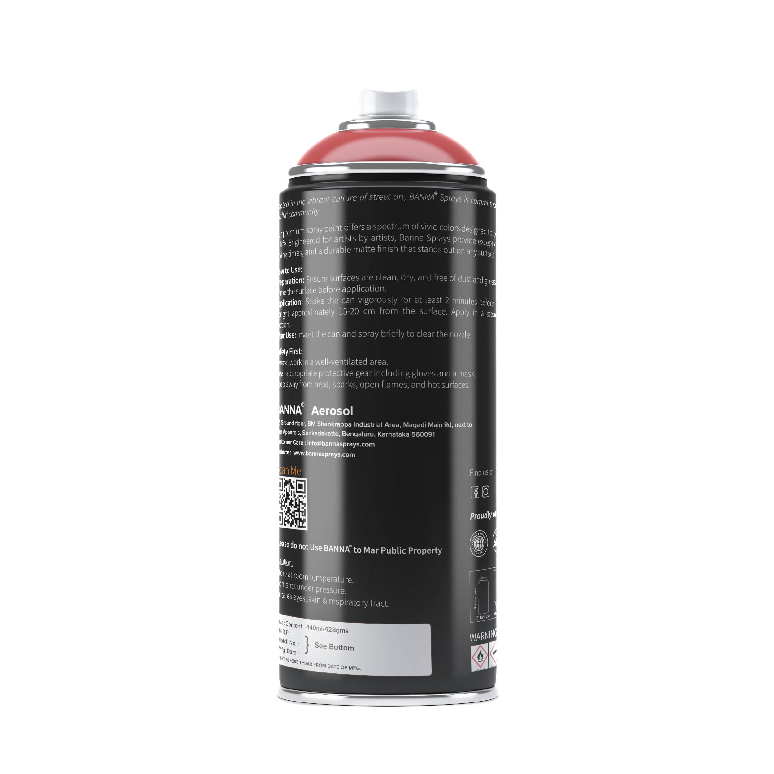 Graffiti Spray Paint Cherry Red 400ml Bottle