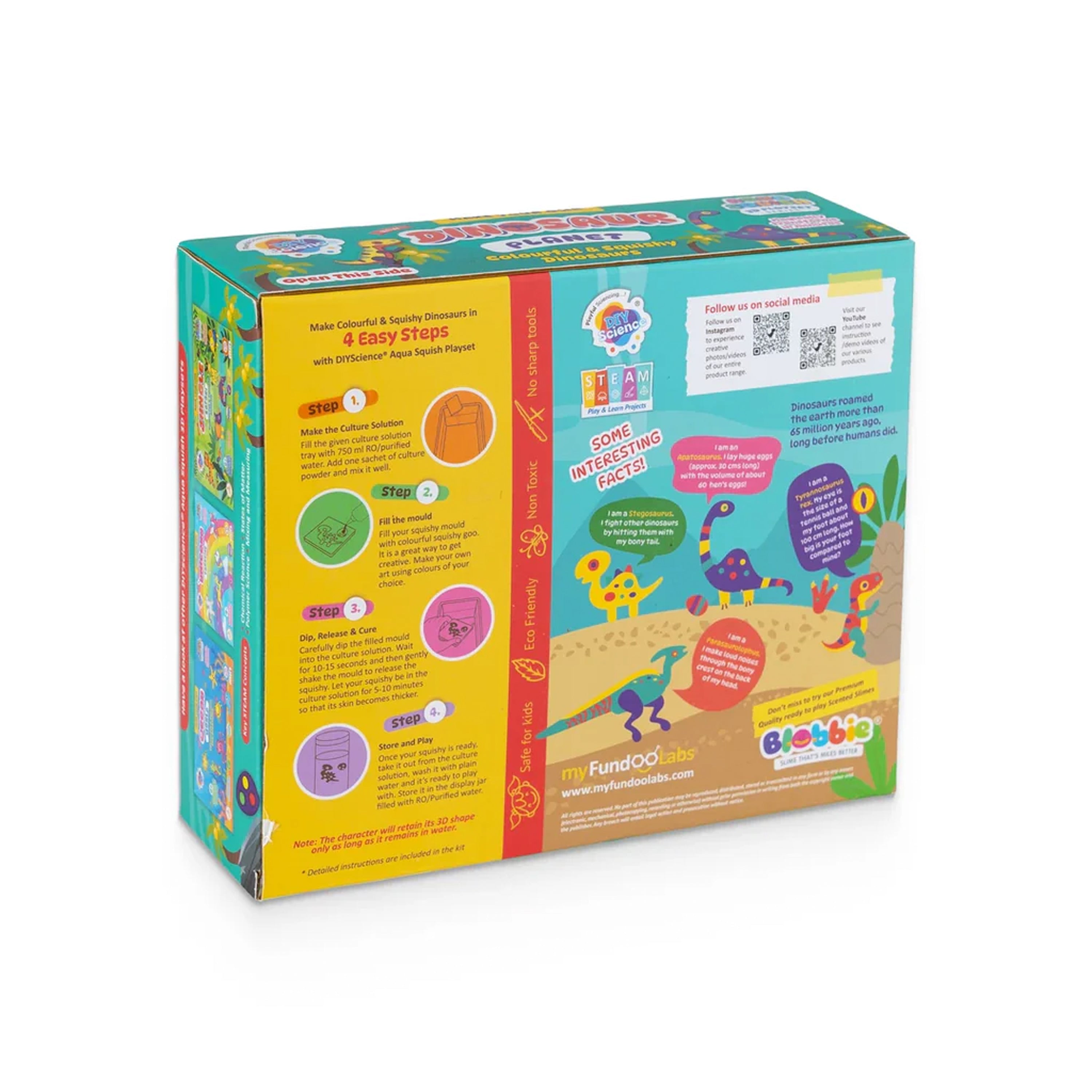 DIY Aqua Squish Make 3D Squishy Dinosaurs with Moulds and Slime Dinosaur Planet Box