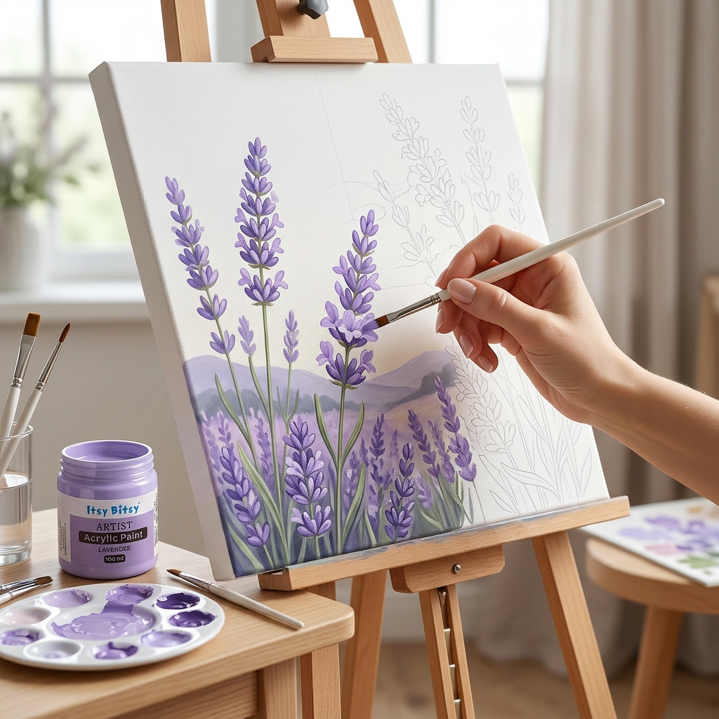 Artists Acrylic Colour Lavender 100ml Bottle