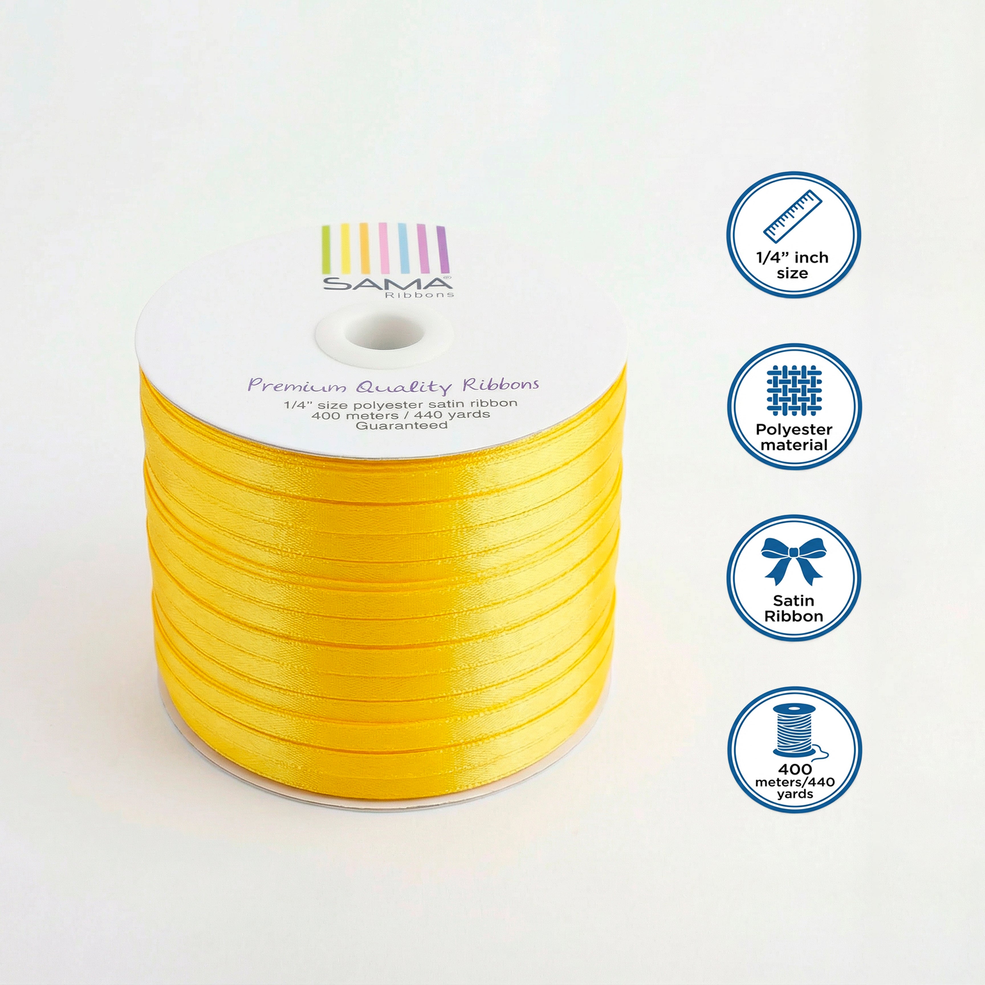 Satin Ribbon 6Mm 400Mtr Lemon