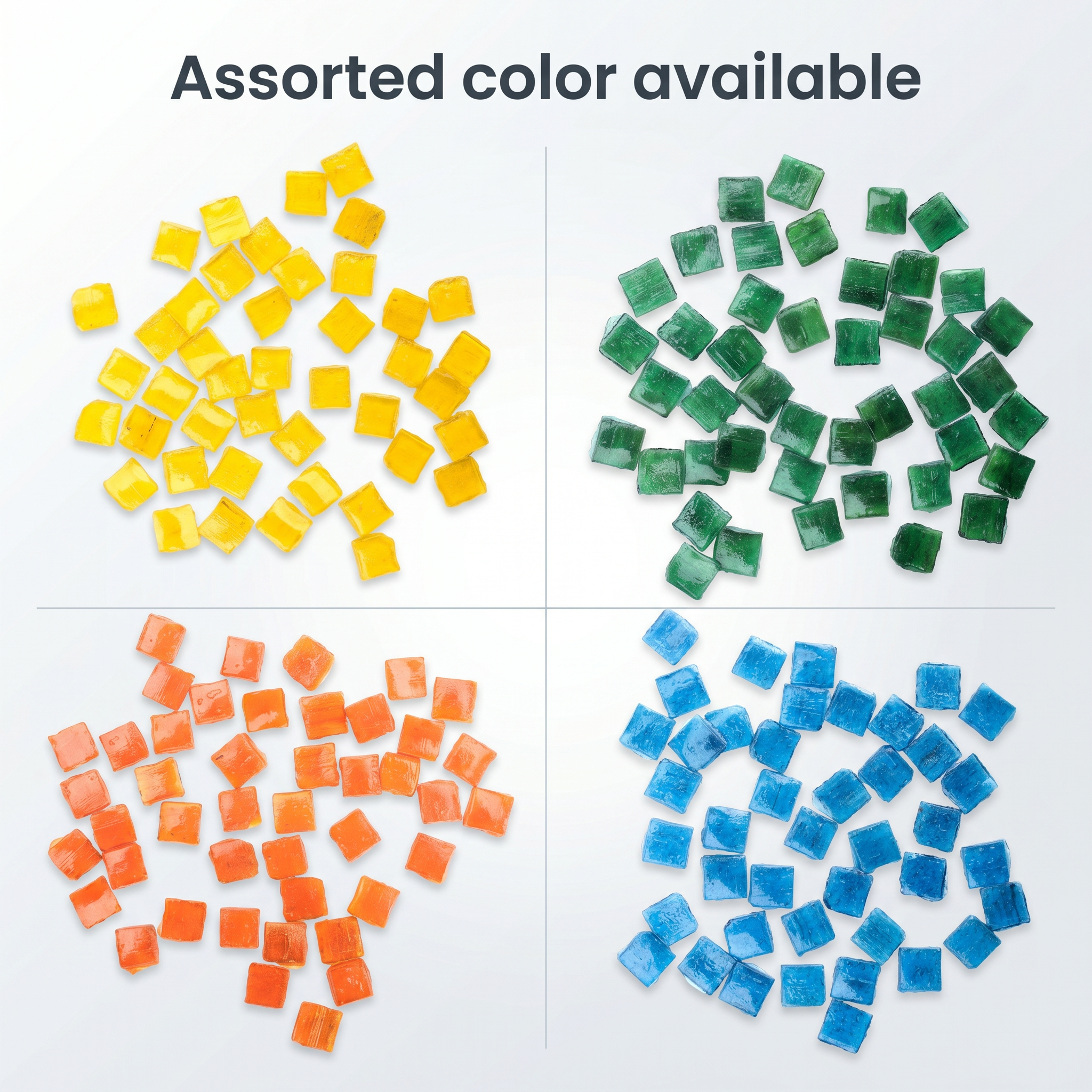 Glass Mosaic Tiles Yellow Square 2mm, 30gm