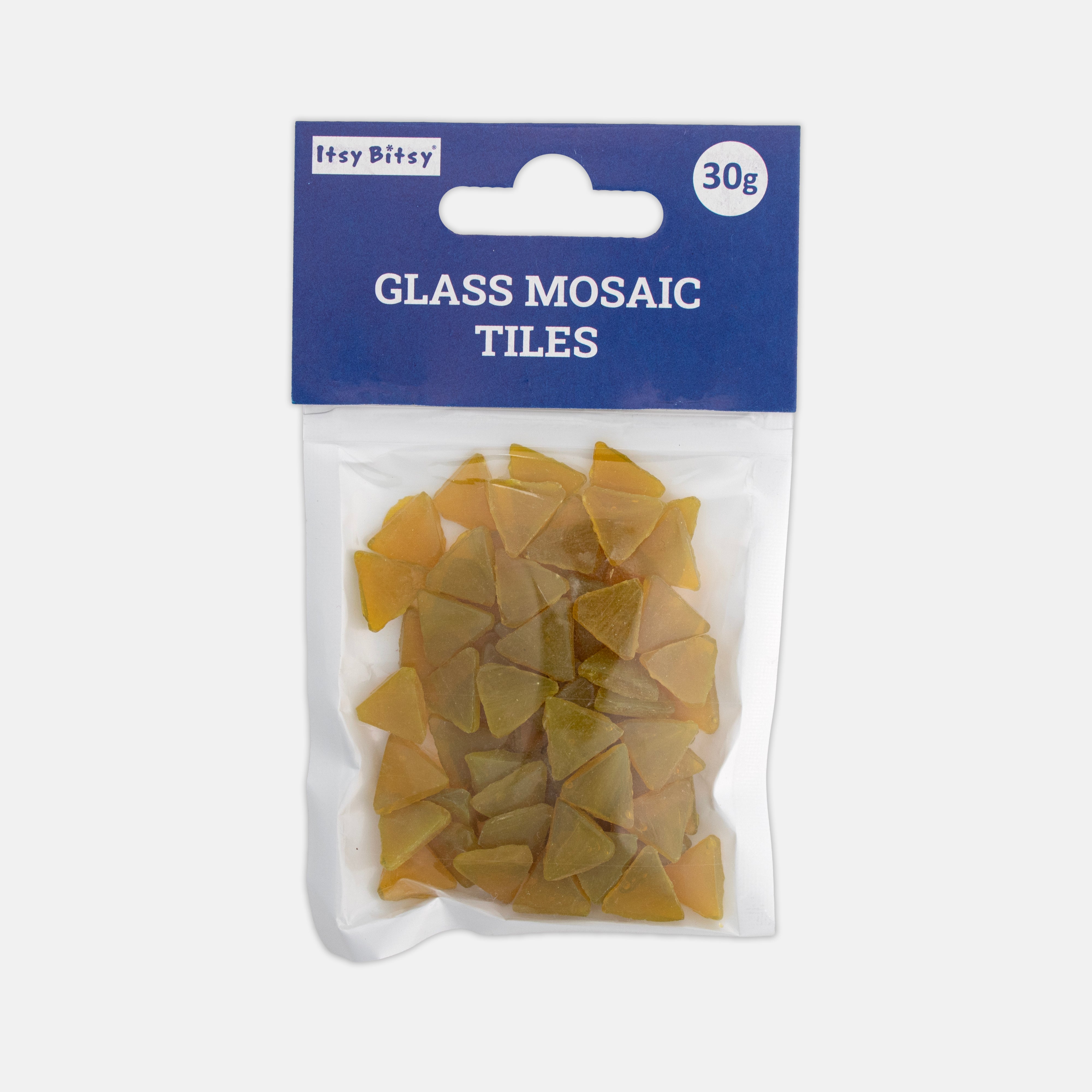 Glass Mosaic Tiles - Yellow, Triangle, 2mm, 30gm