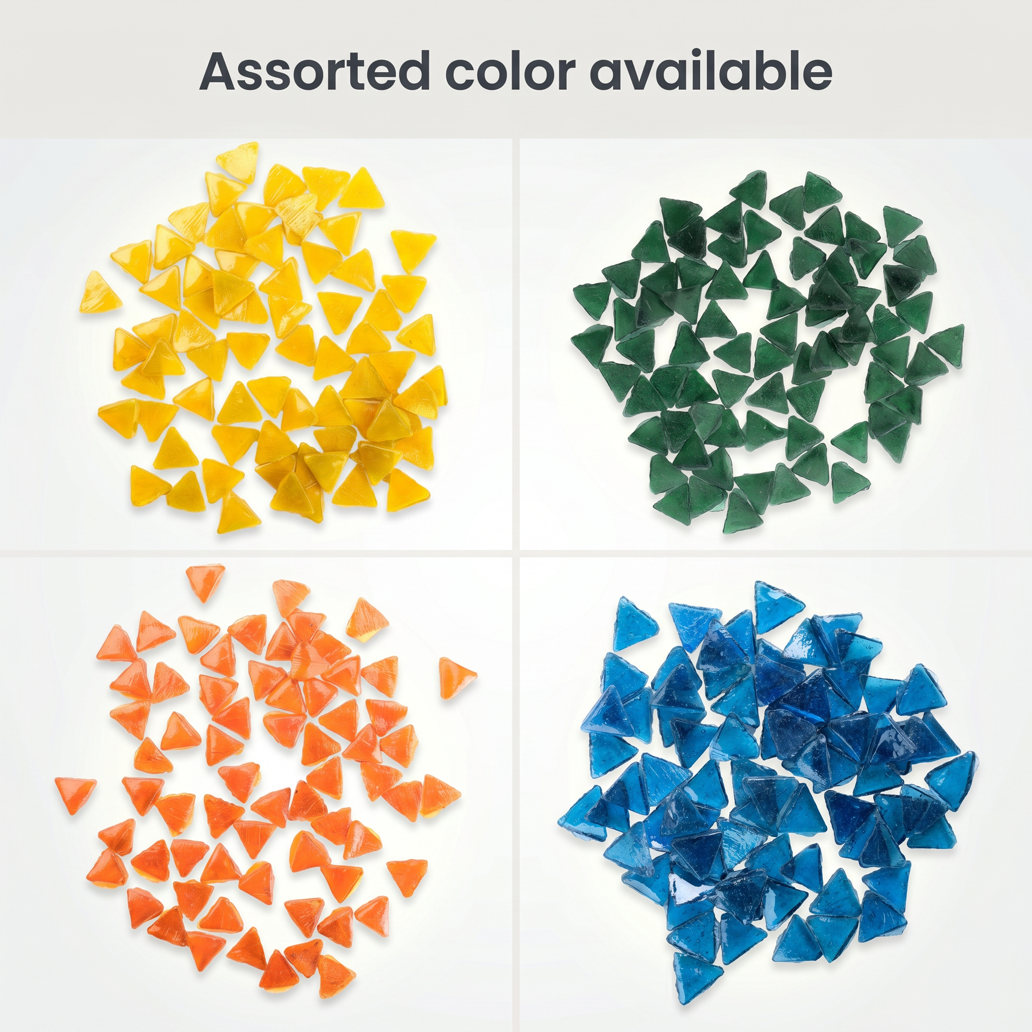 Glass Mosaic Tiles - Yellow, Triangle, 2mm, 30gm
