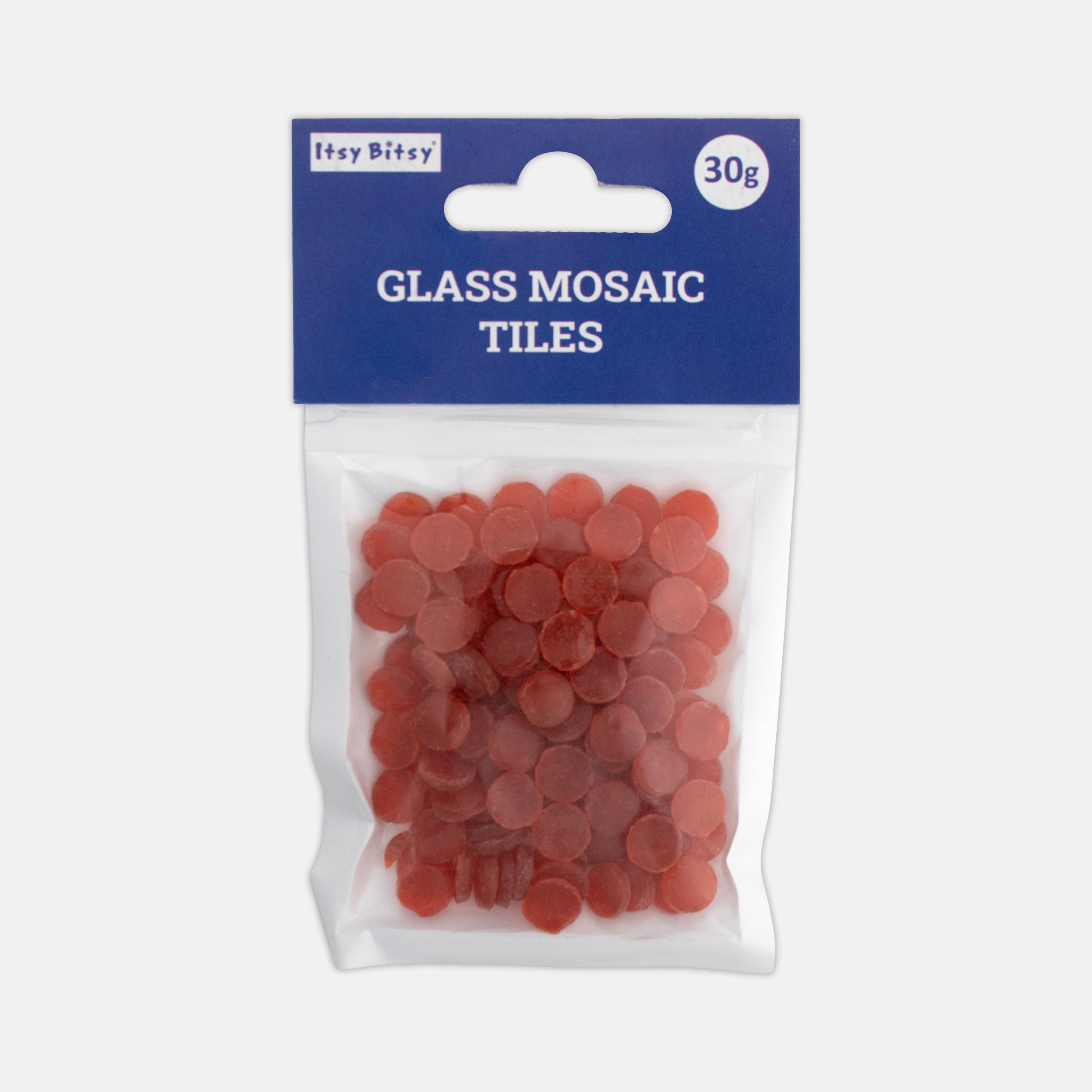 Glass Mosaic Tiles - Red, Round, 2mm, 30gm